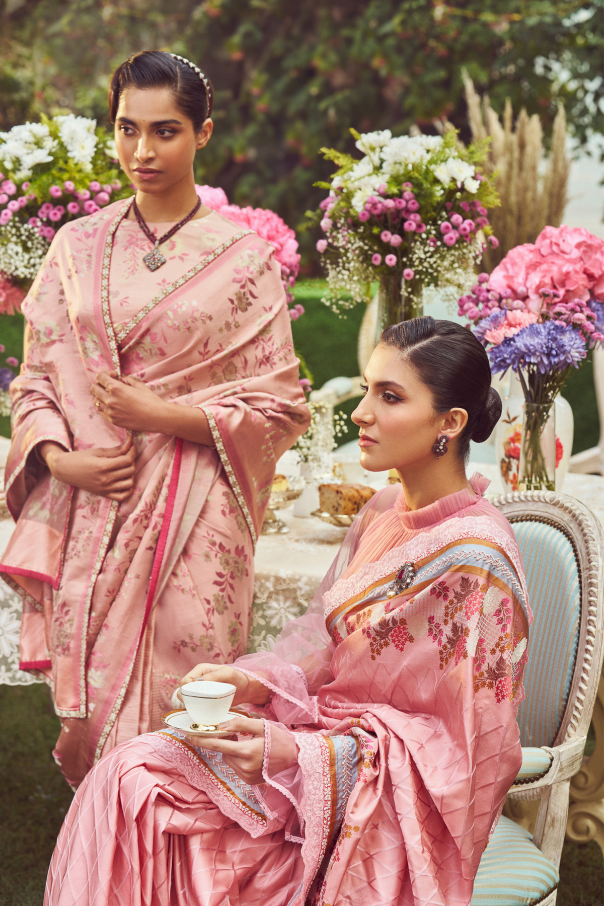 Rose Pink Zari Handloom Sari
