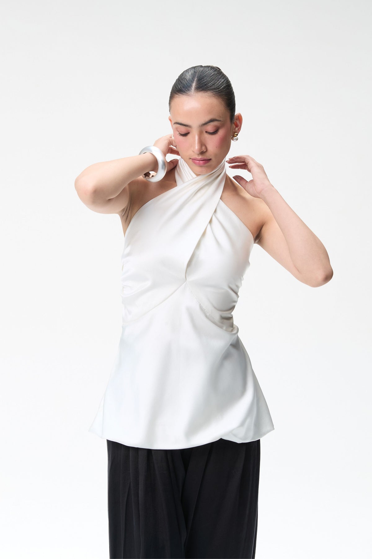 Ivory Halter Bubble Top