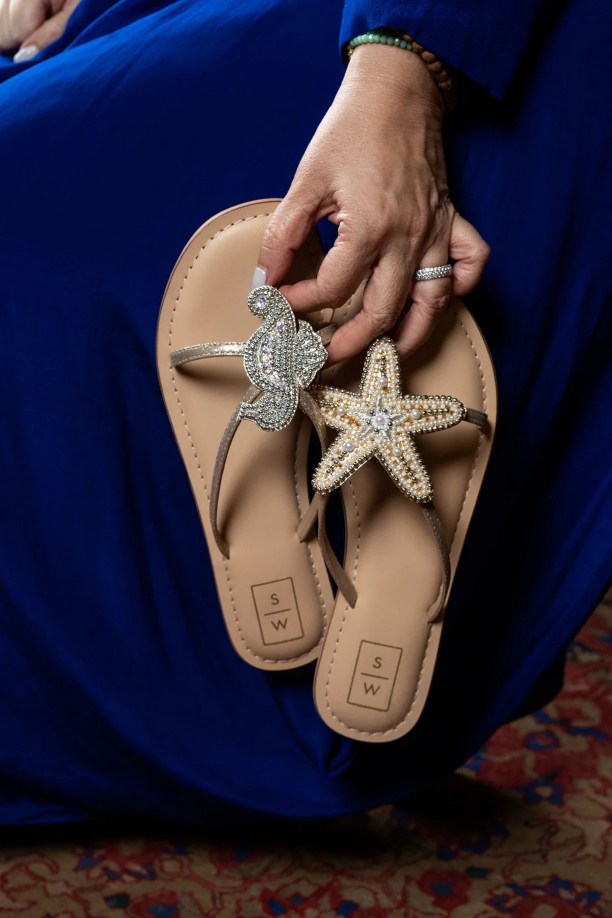 Larry Silver &amp; Gold Sandals