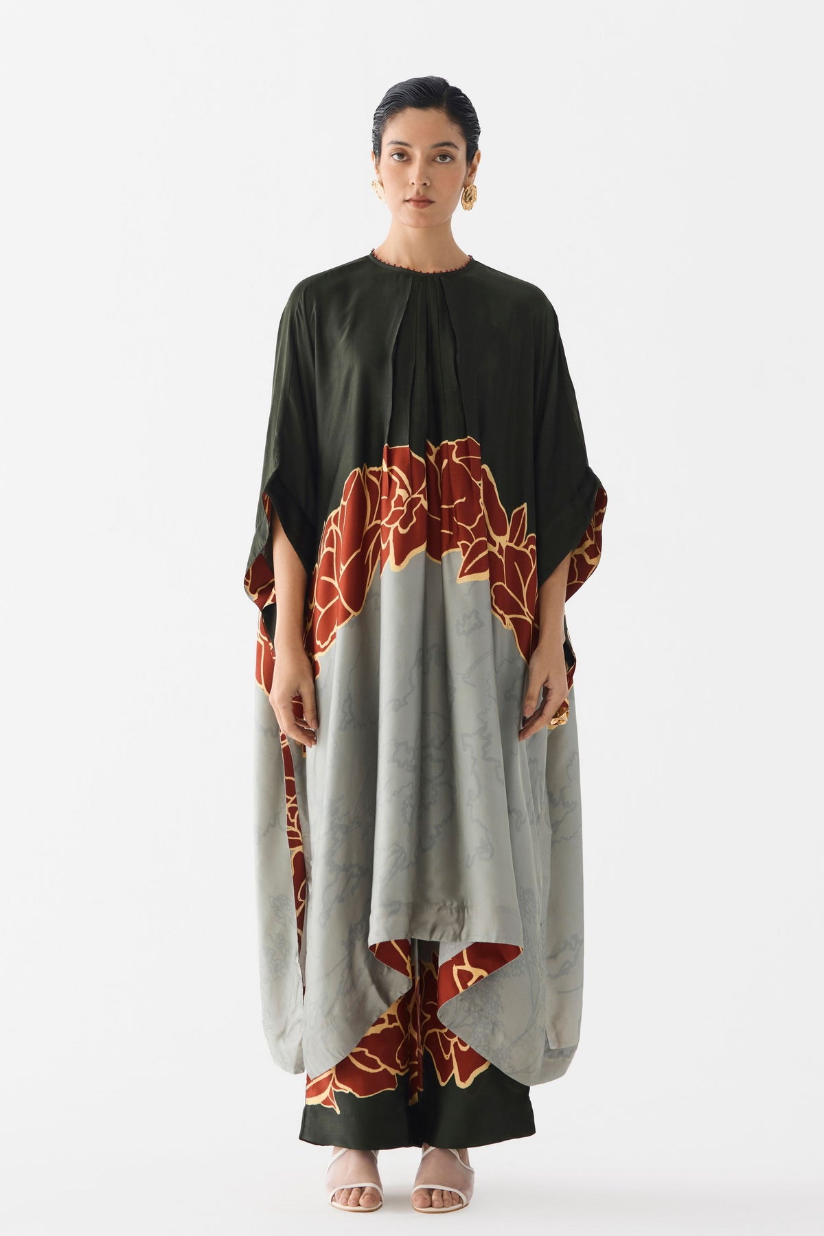 Red Alba Kimono Kurta and Pants