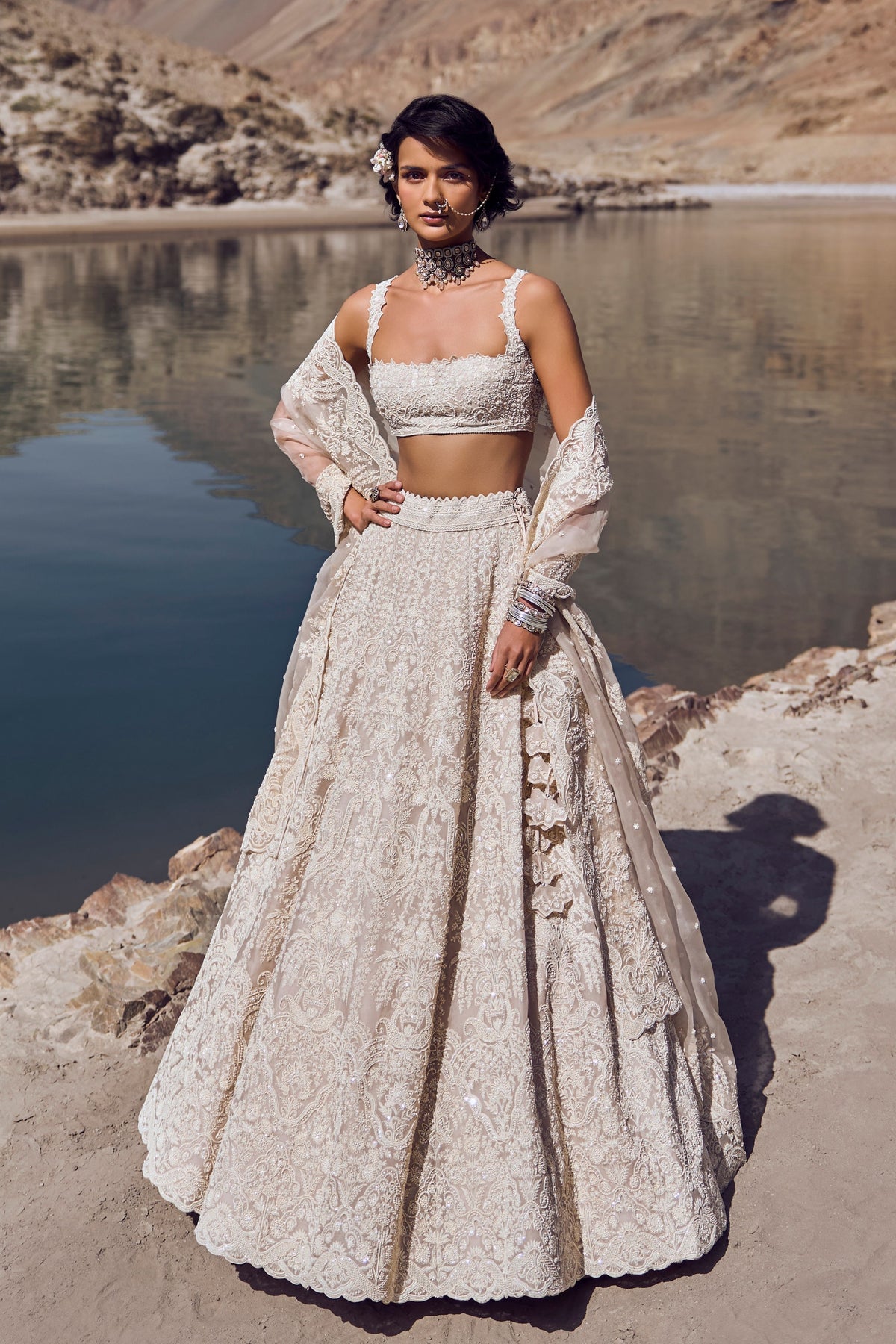 Carmine Lehenga Set