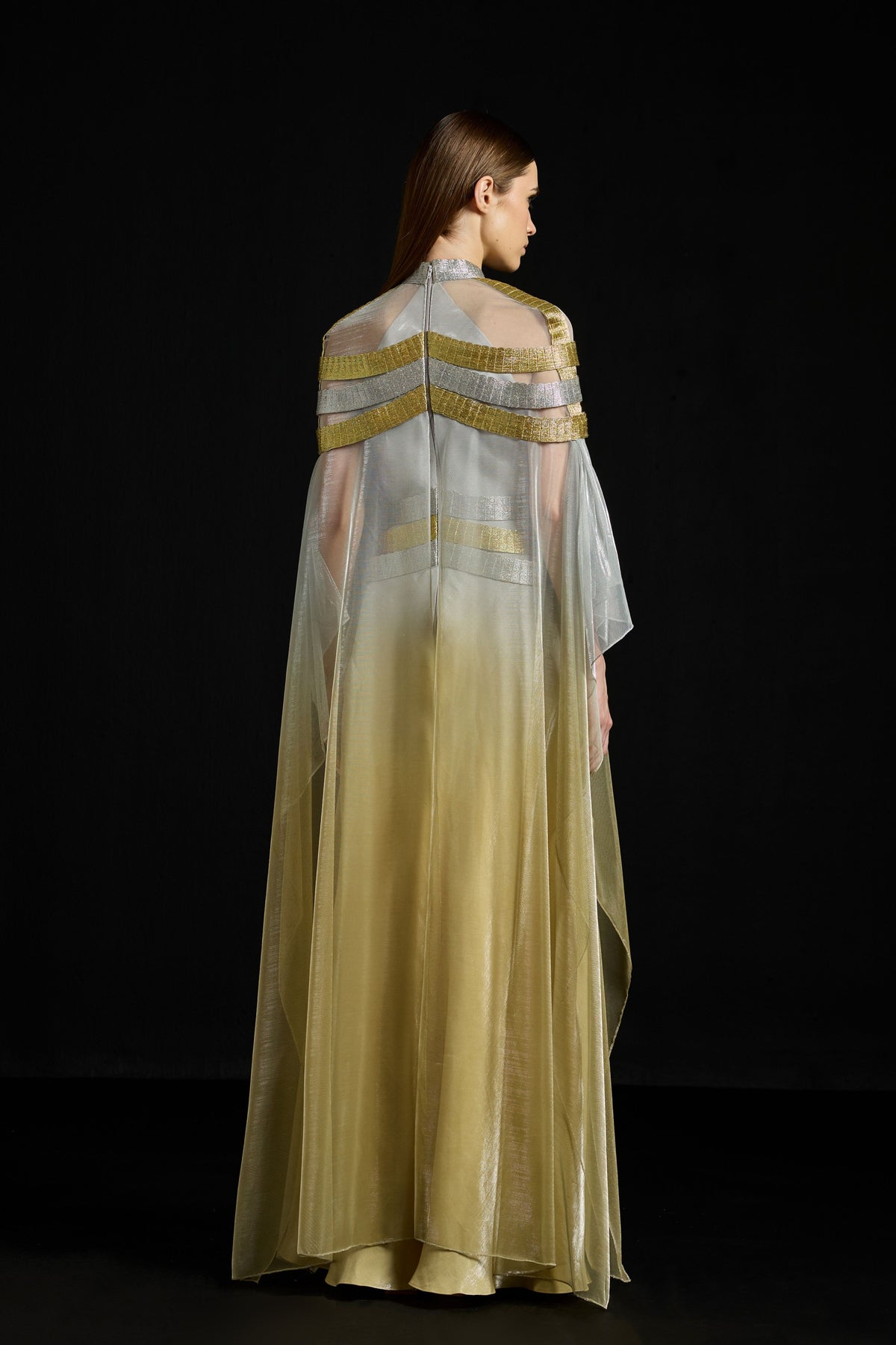 Satin Overlay Metallic Dress