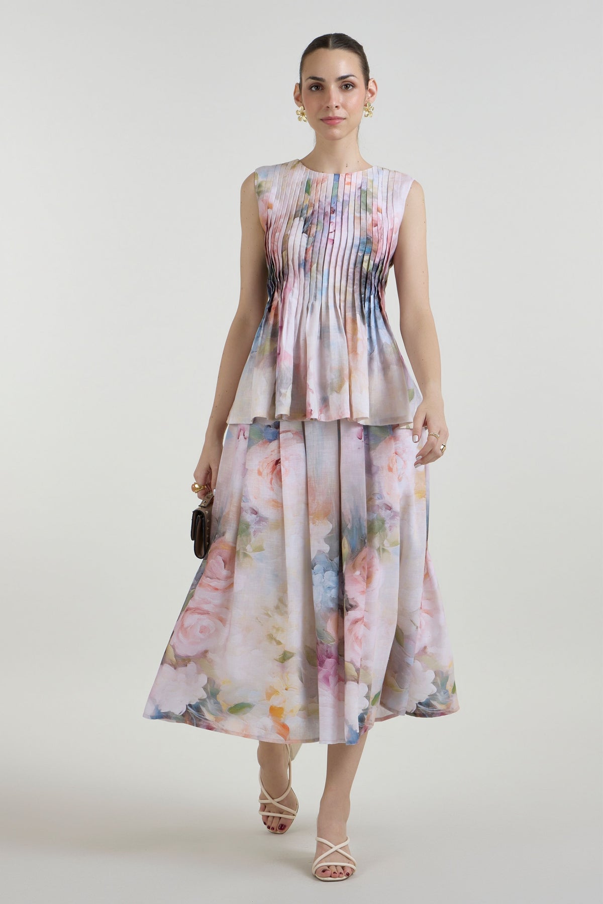 Olivia Accordian Skirt Set