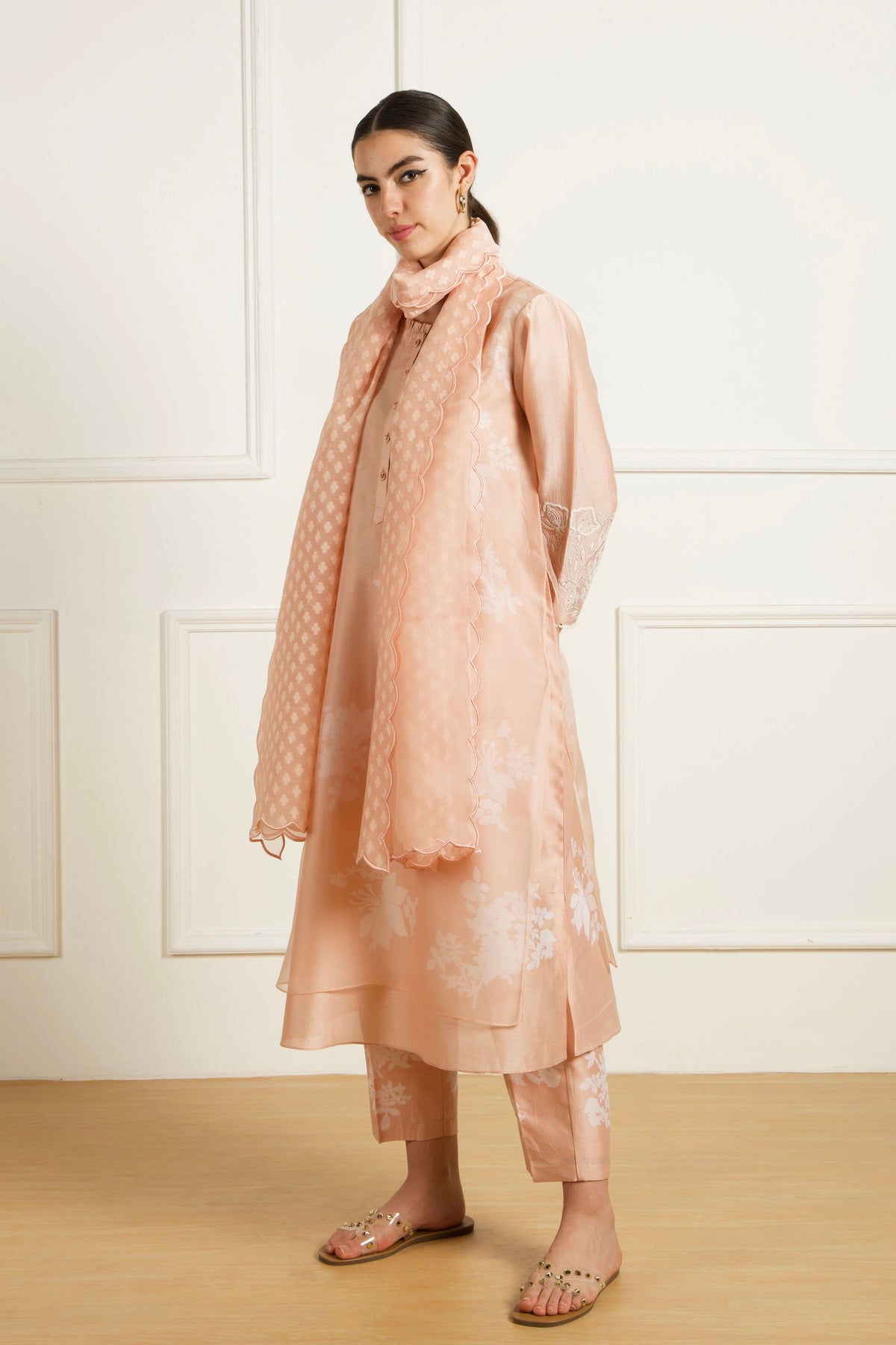 Old Rose Double Layer Kurta Set
