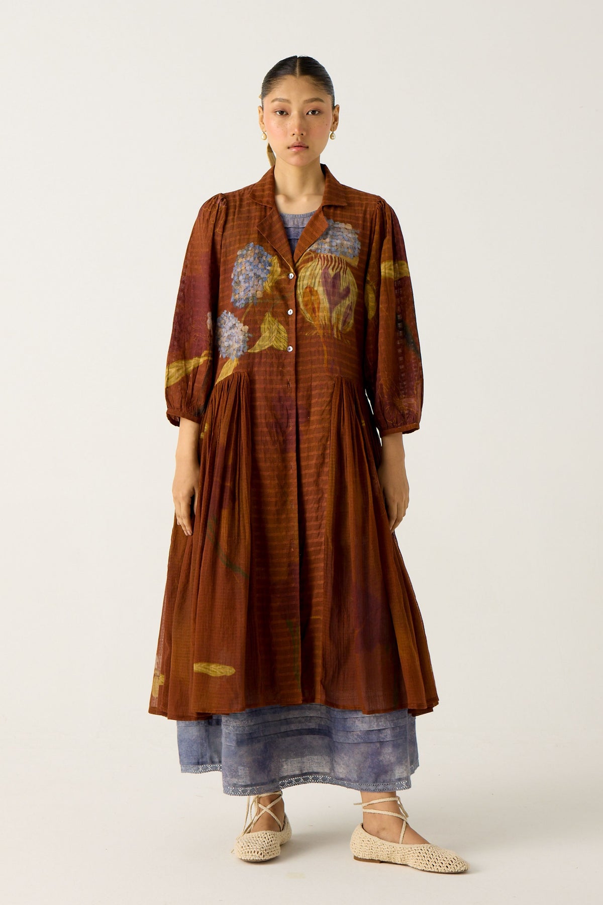 Foliage Button Down Dress