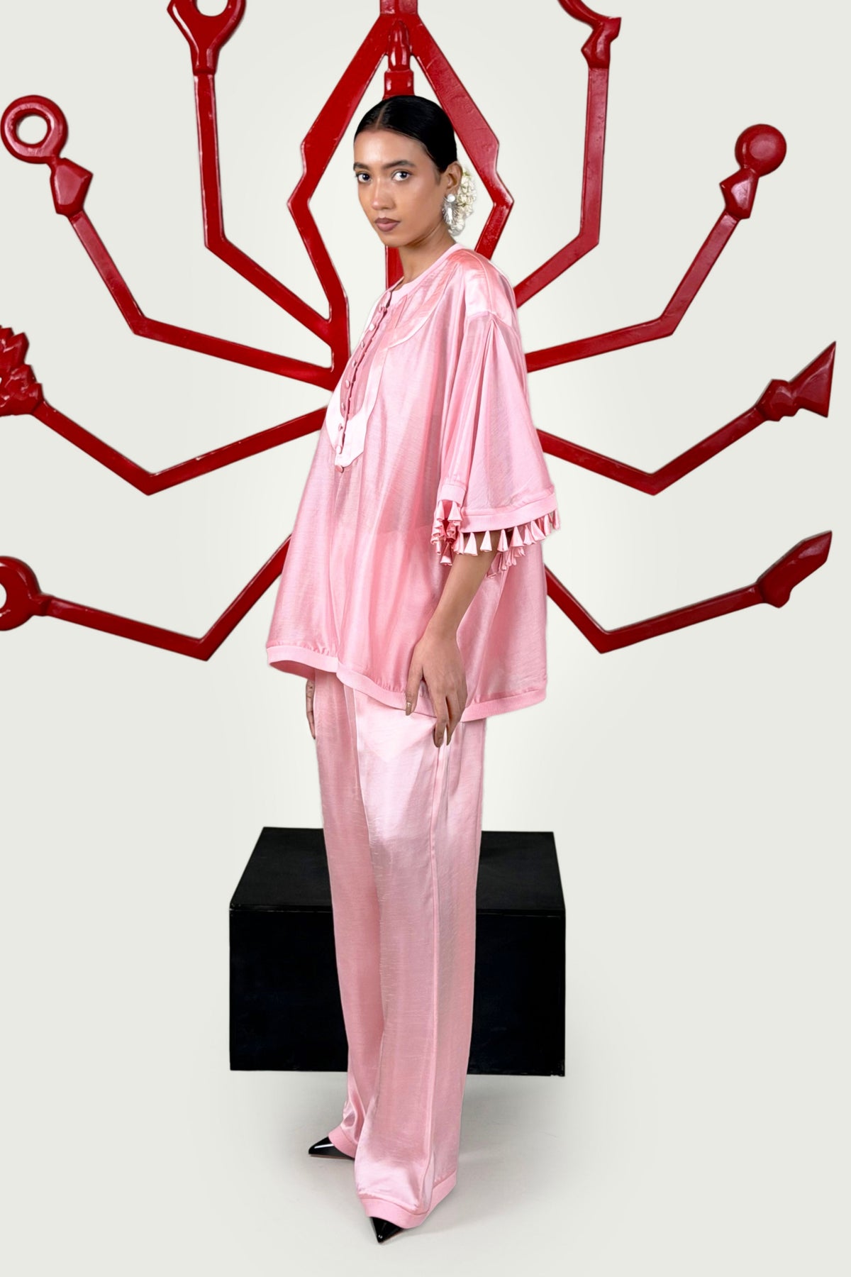Flared Pink Co-Ord Set