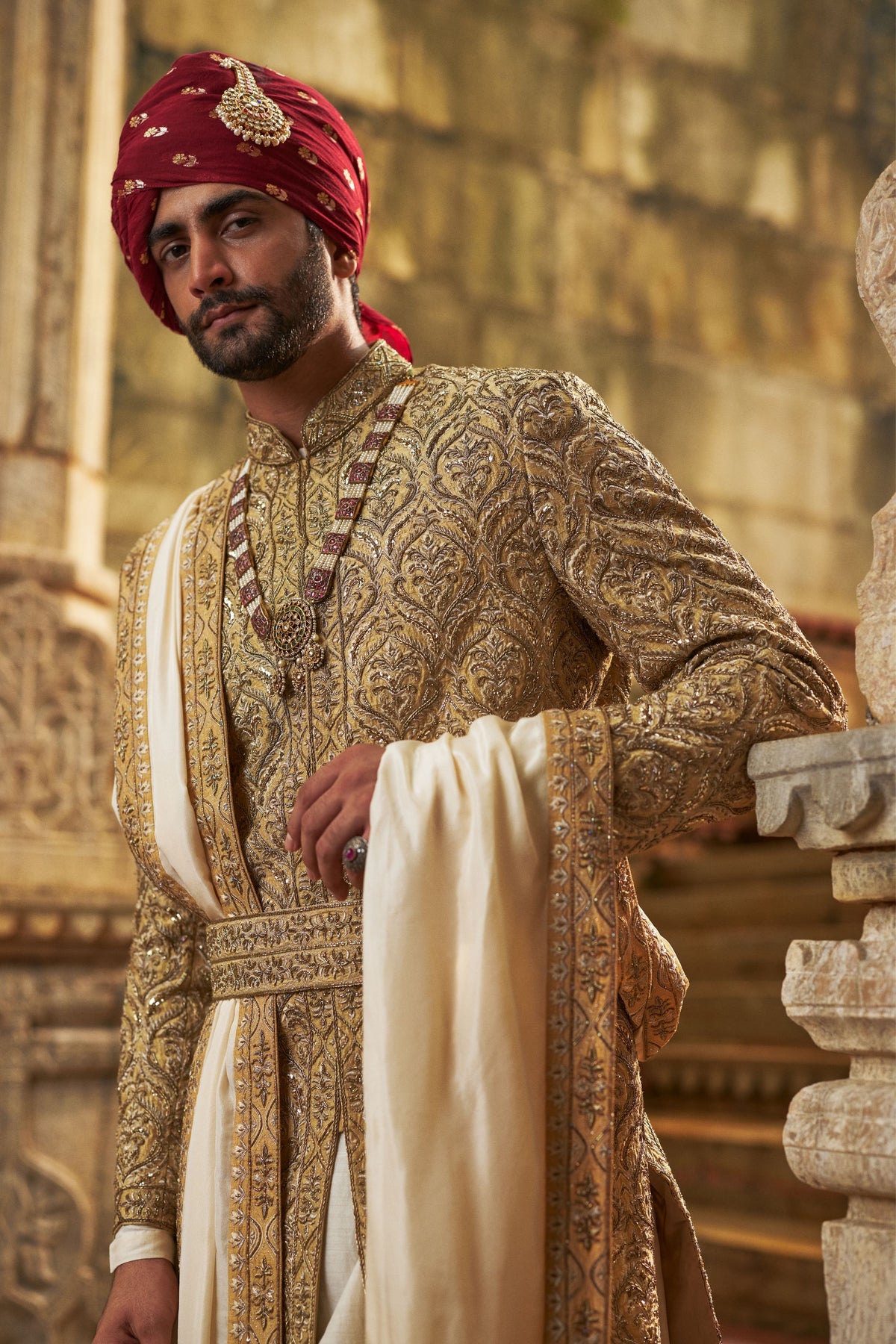 Dupion Silk Sherwani Set
