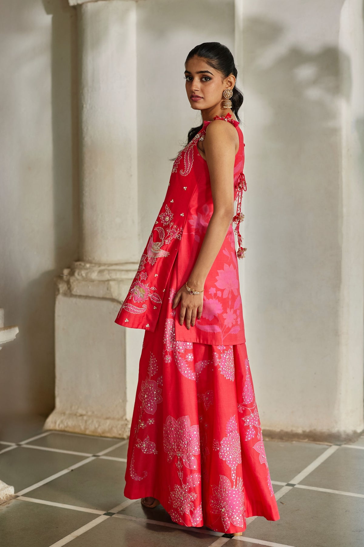 Halo Sharara Set Set - Red