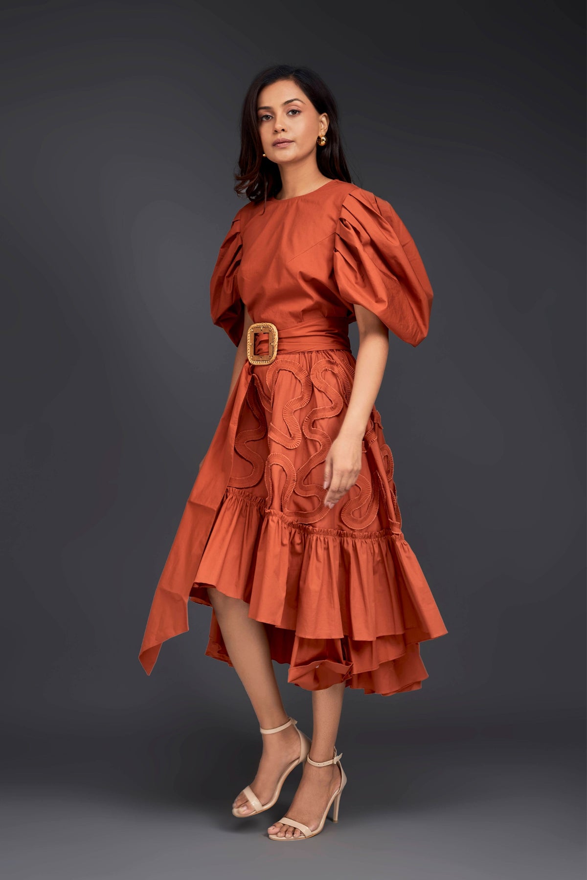 Rust Frill Co-ord Set