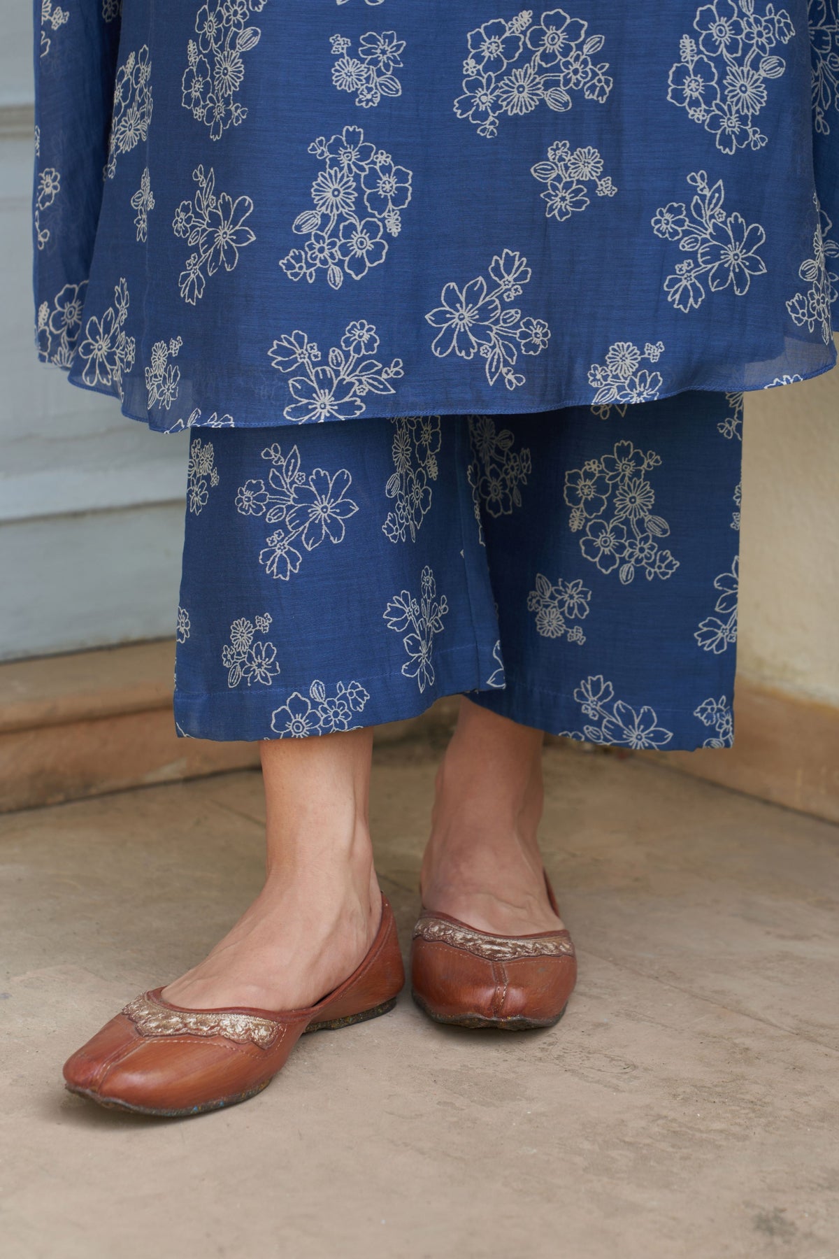 Blue Floral Kurta Set