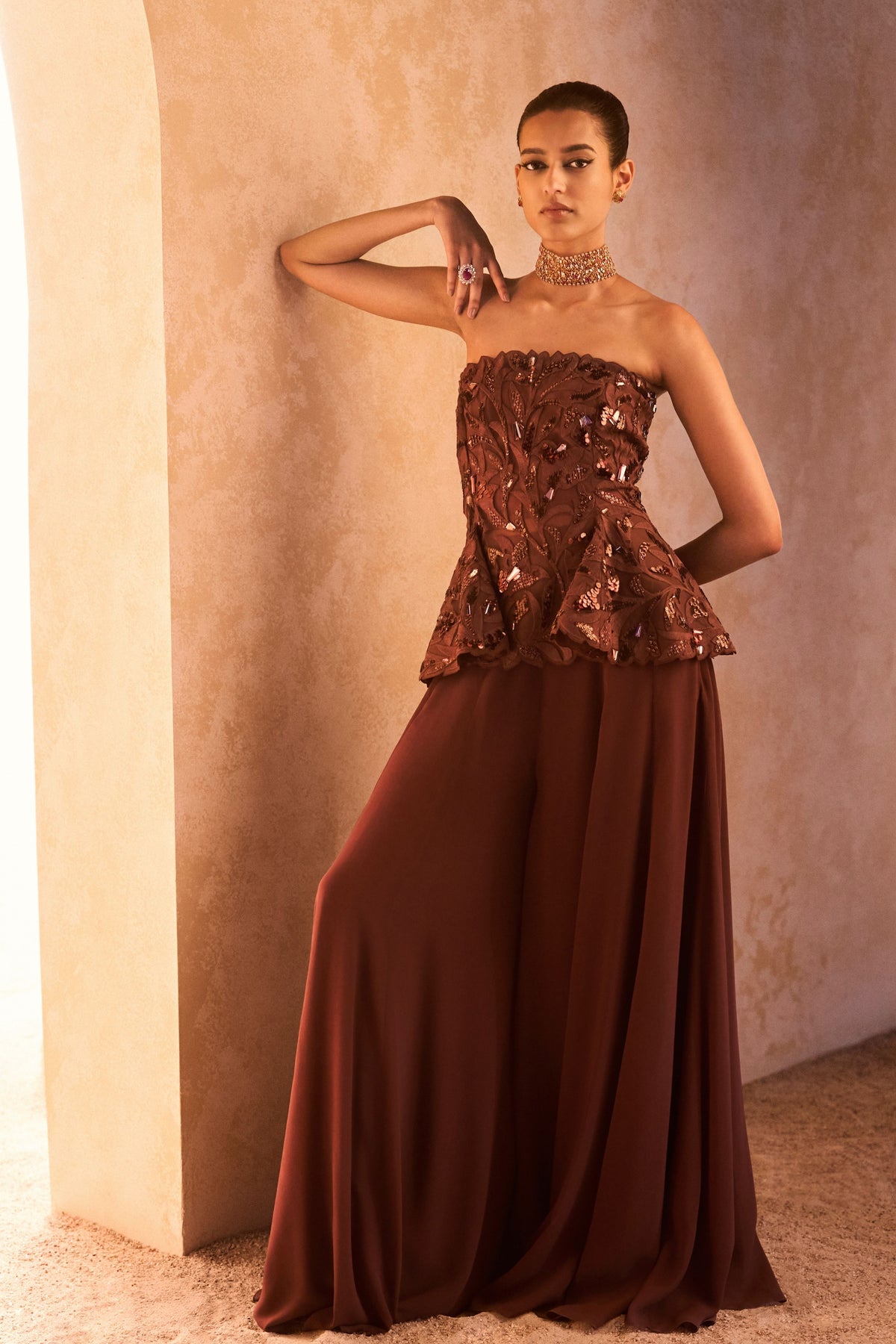 Claret Sharara Set