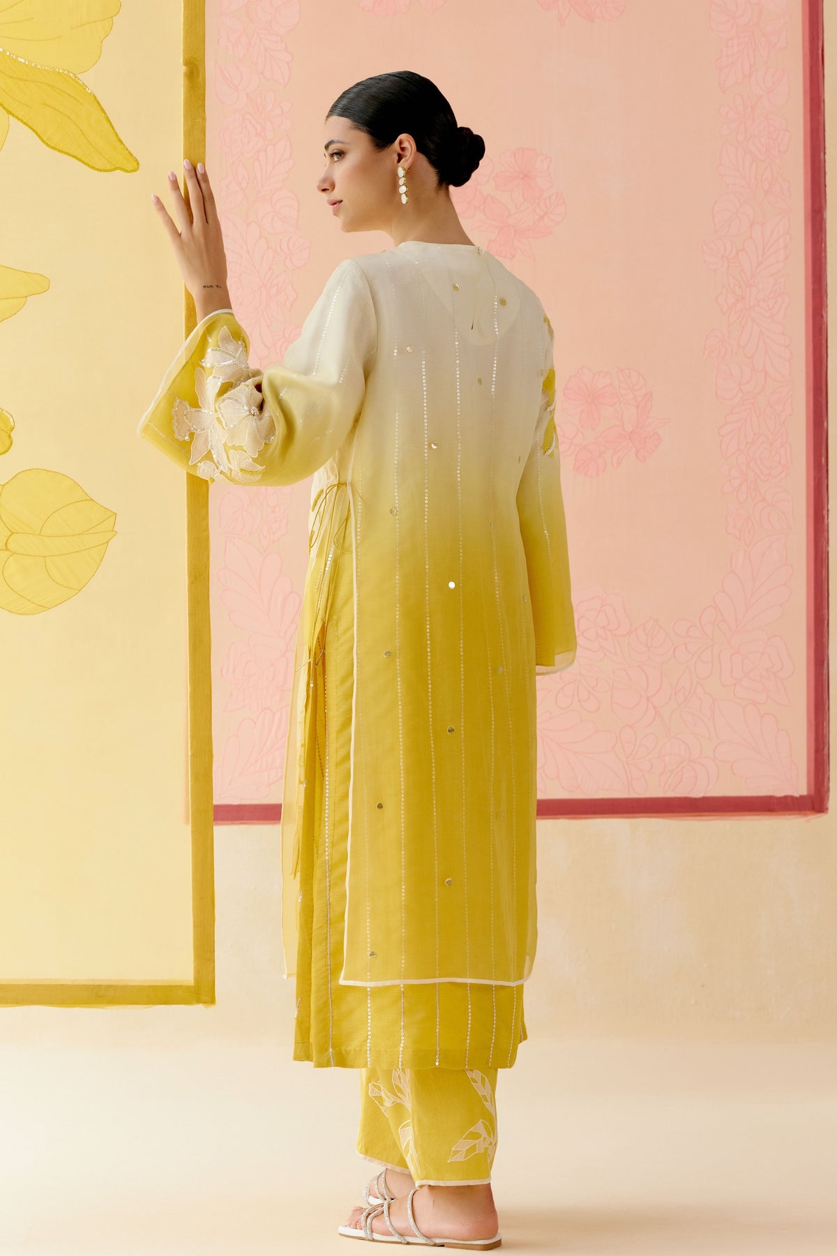 Mustard Ombre Kurta Set