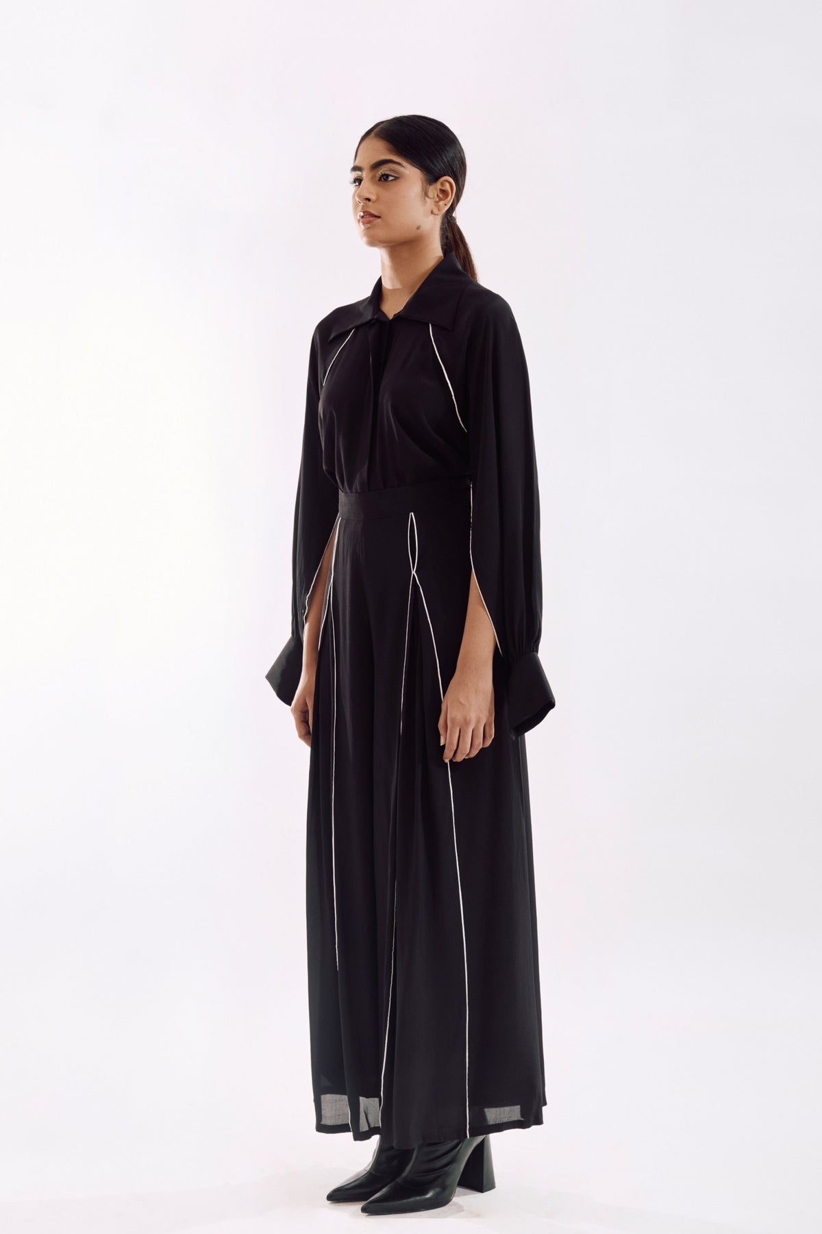 Black Panneled Co-ord Set