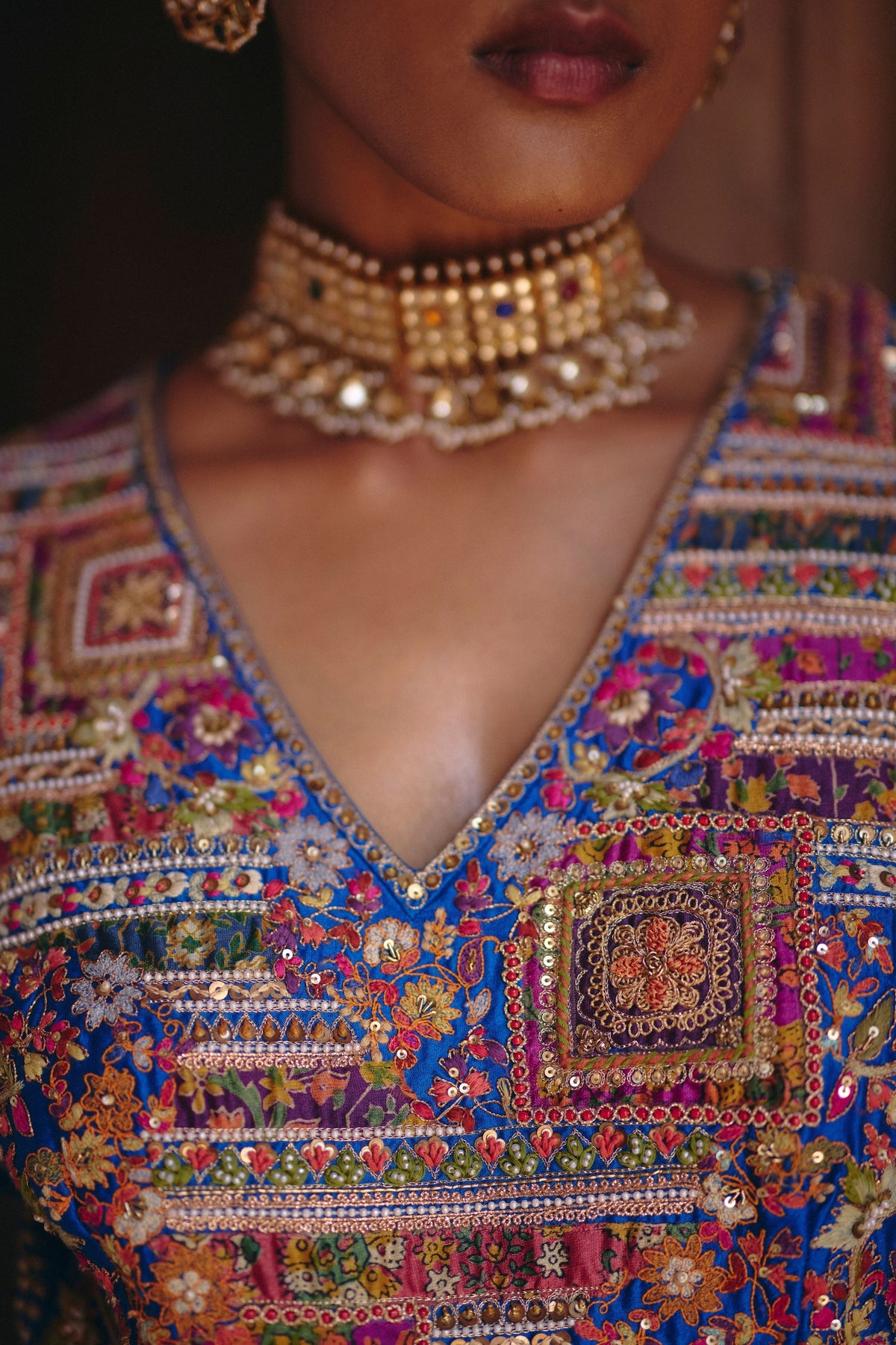 Gulrez Chevron Anarkali Set