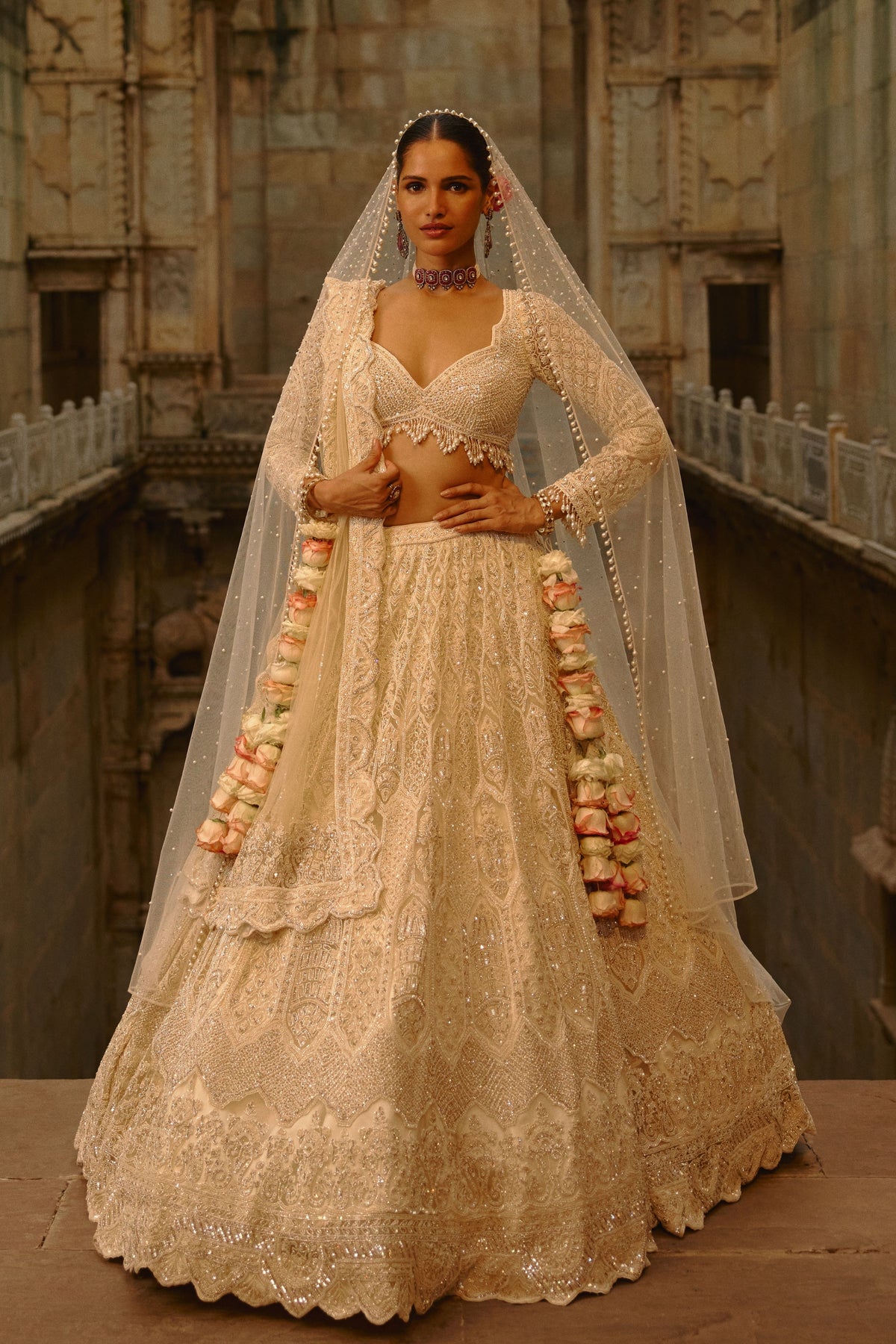 Ivory Lehenga Set