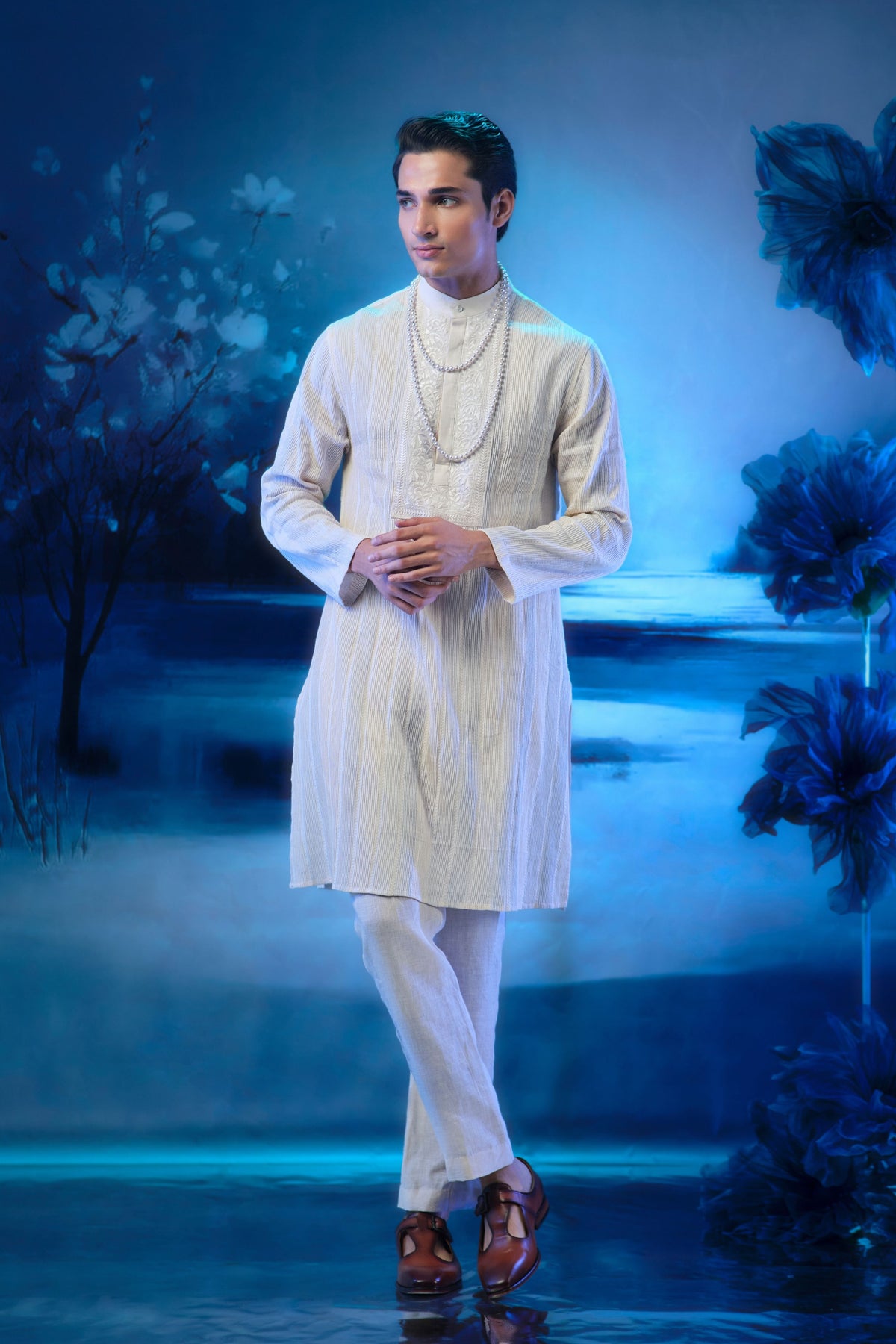Ivory Embroidered Kurta Set
