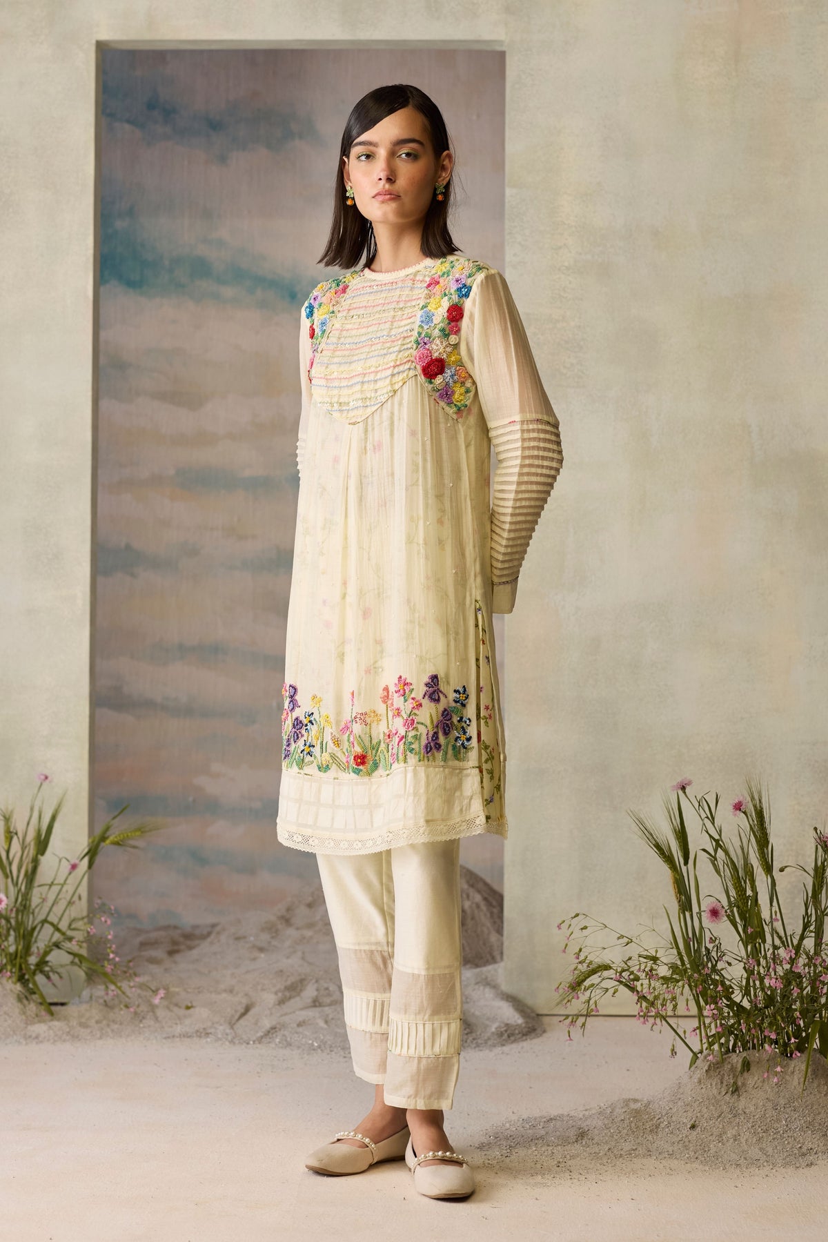 Moonlight Floral Beaded Kurta