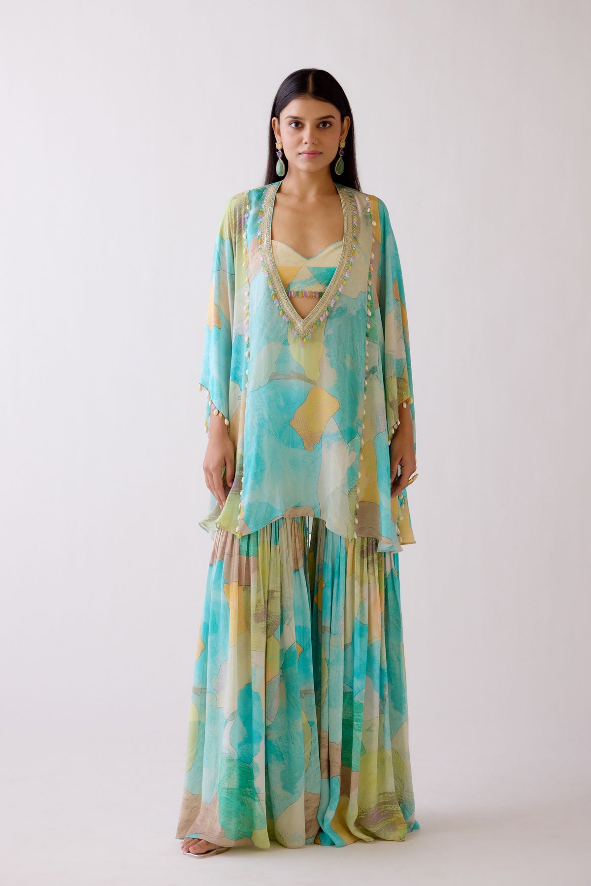 The Abstract Aqua Sharara Set