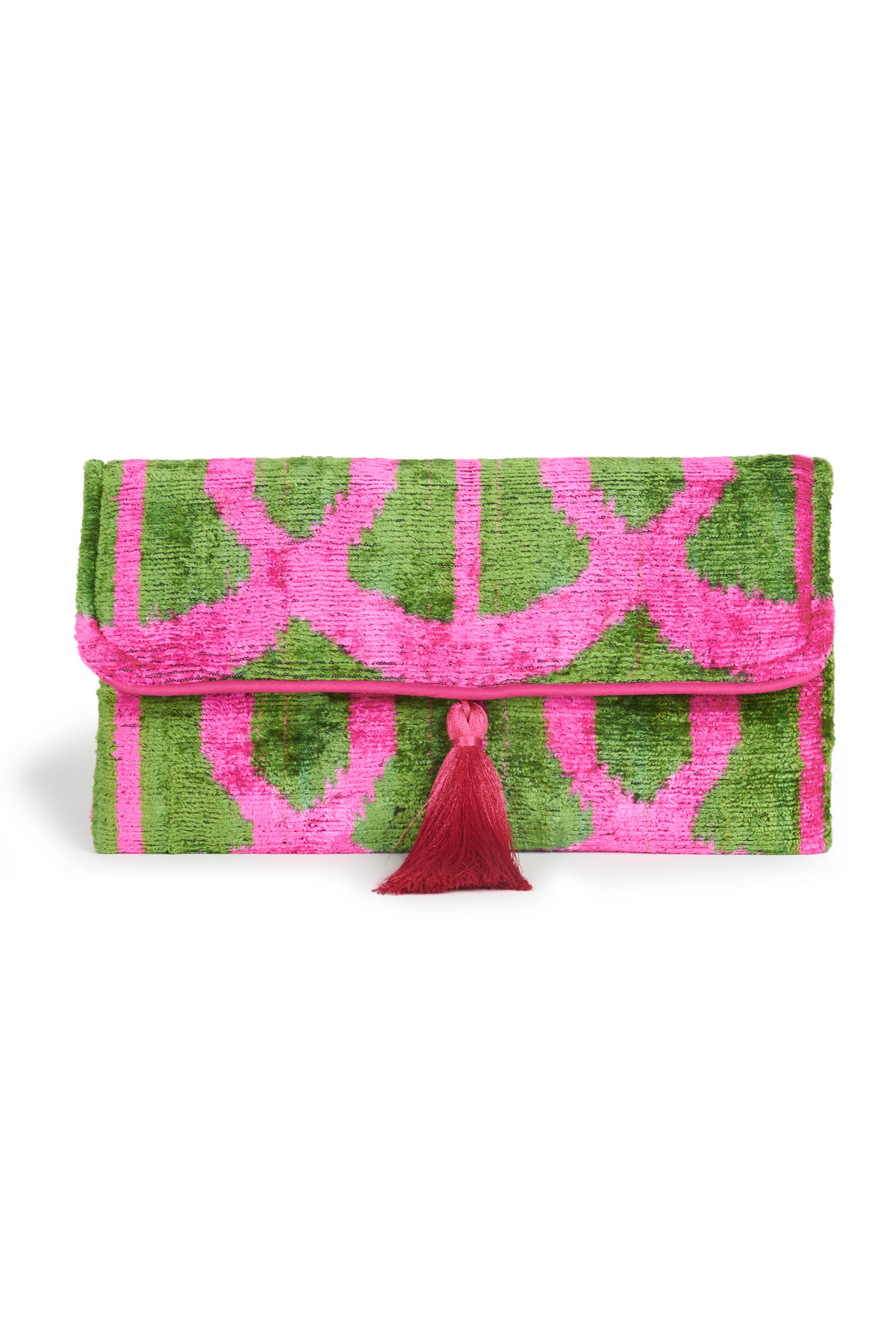 Velvet Silk Fold Over Clutch