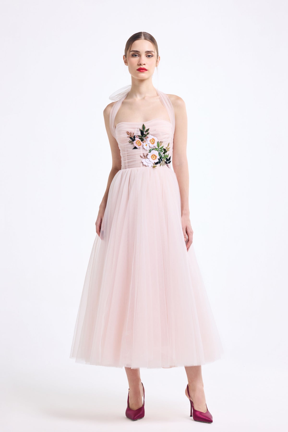 Halter Neck Corsetted Midi