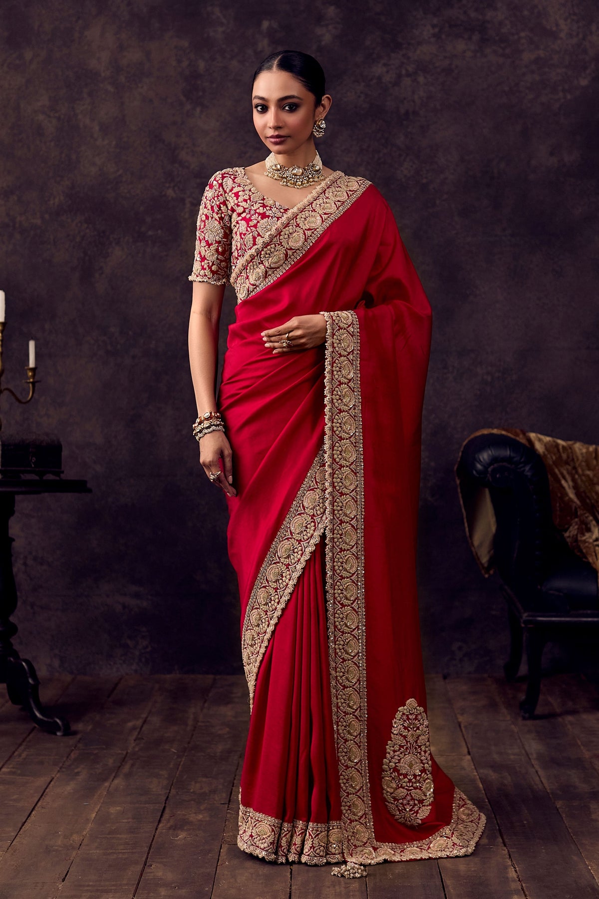 As Maal Resham Butta Saree