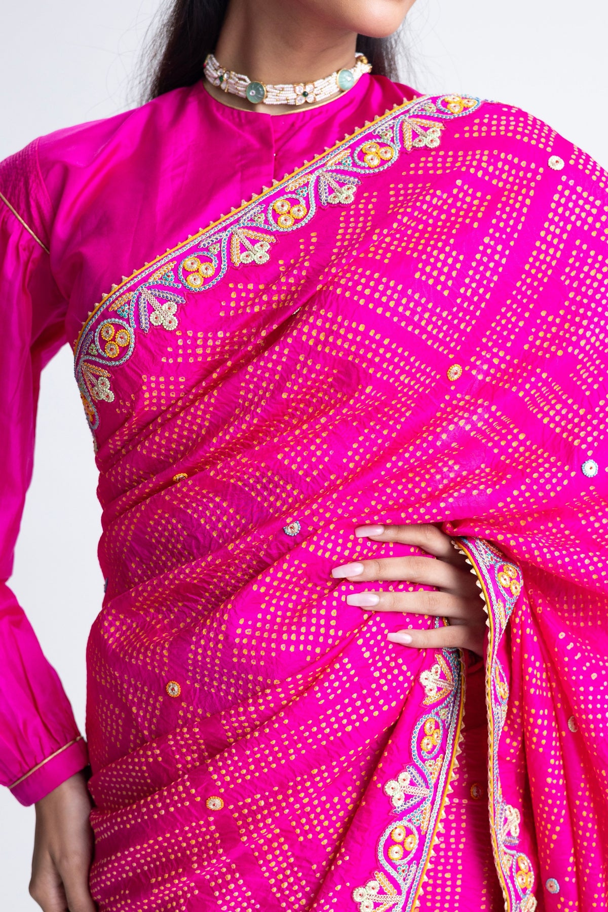 Rani French Knot Saree
