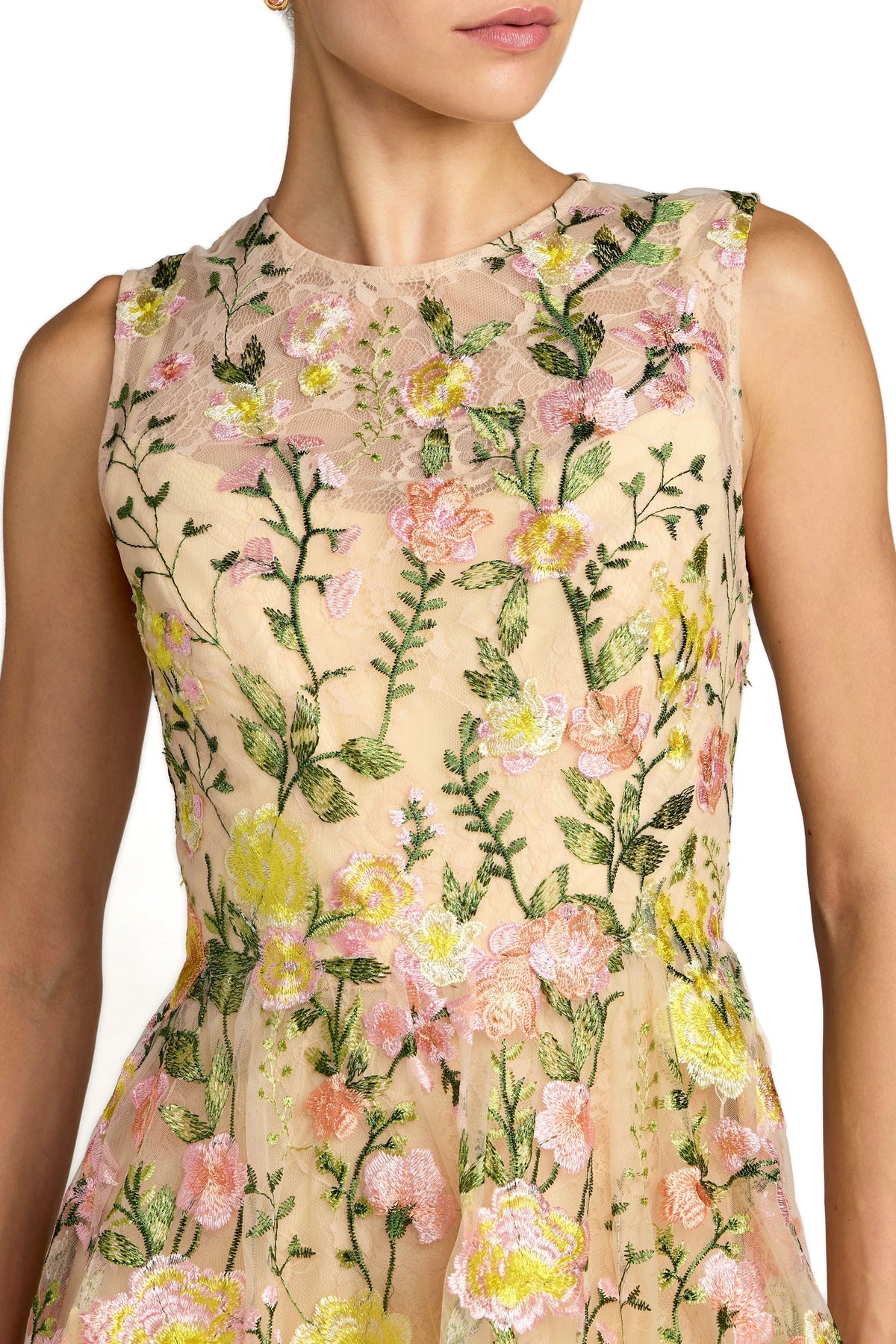 Yellow Floral A-line Mini Dress