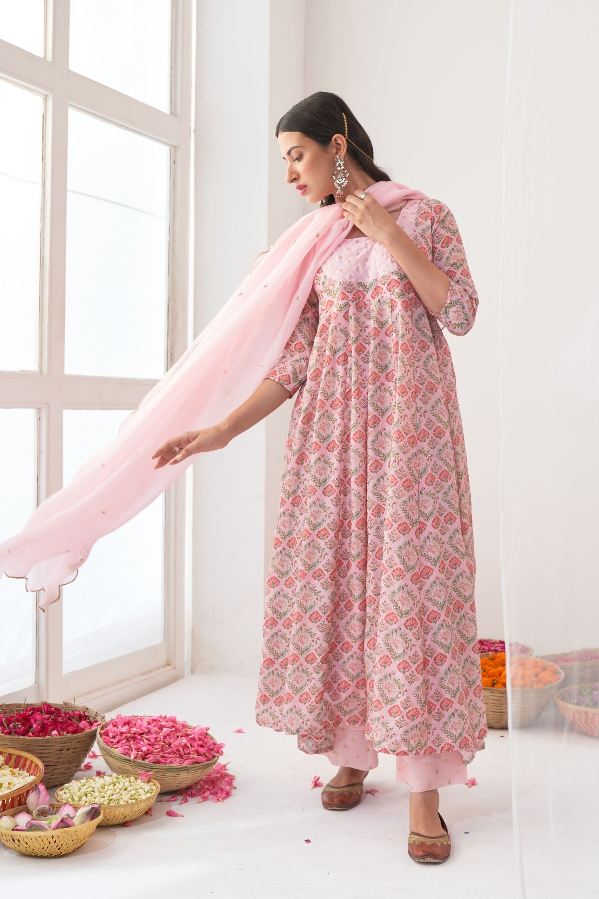Powderpink Anarkali Set