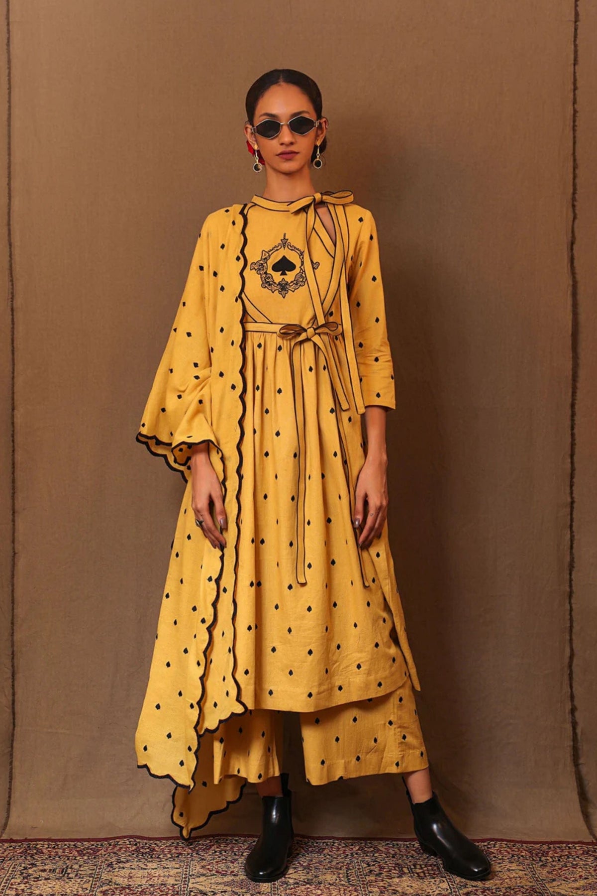 Mustard Rakha Kurta Set
