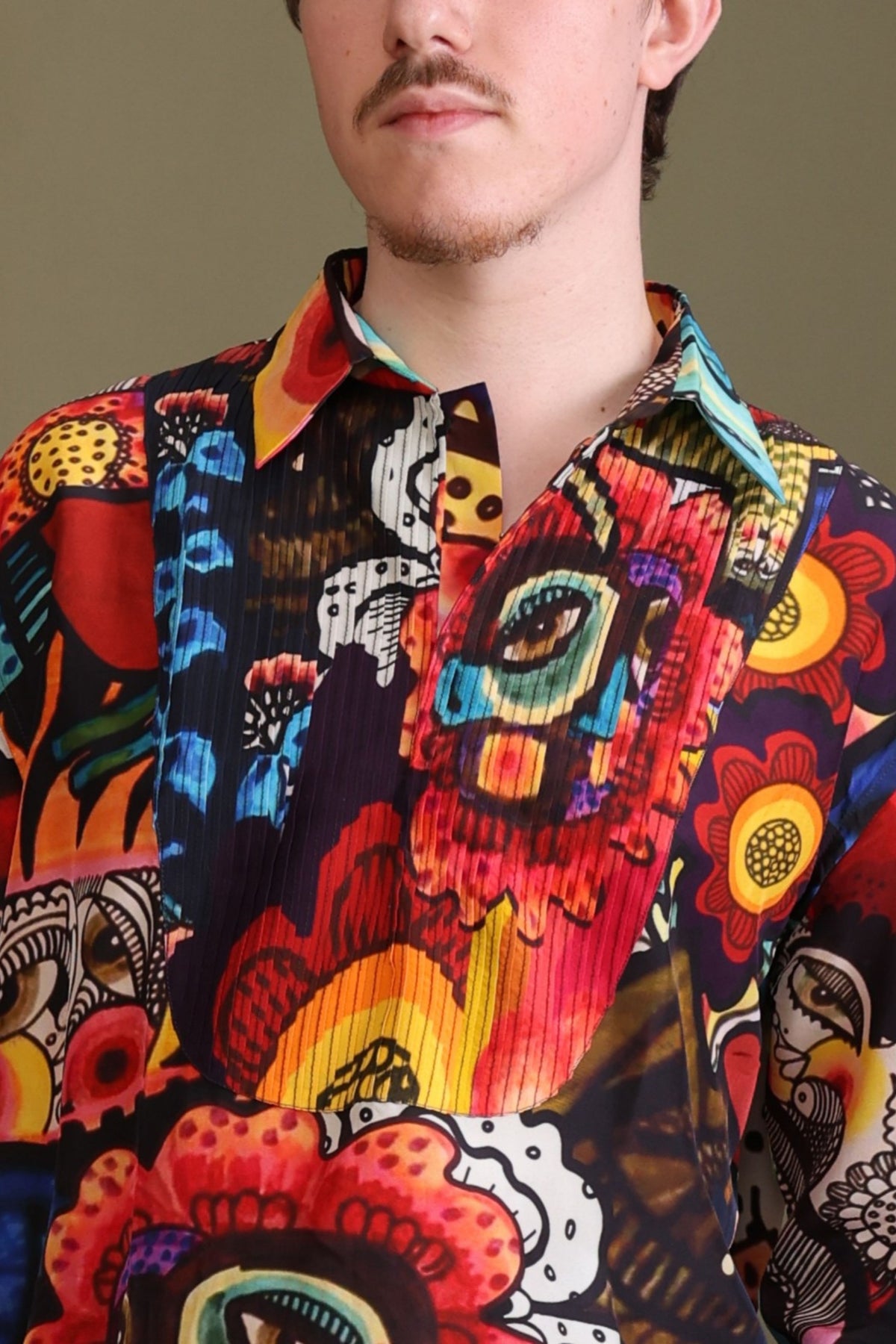 Moshpit Pintuck Printed Shirt