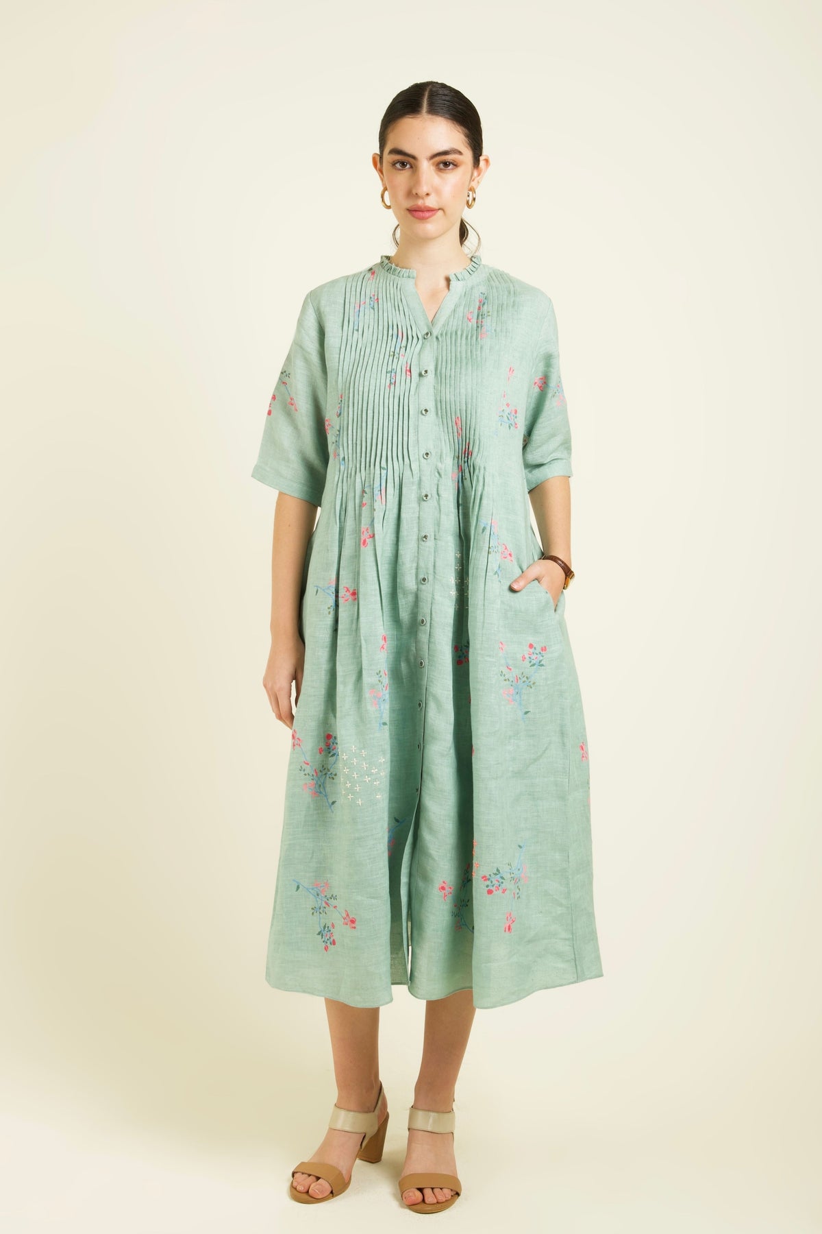 Mint Printed Dress