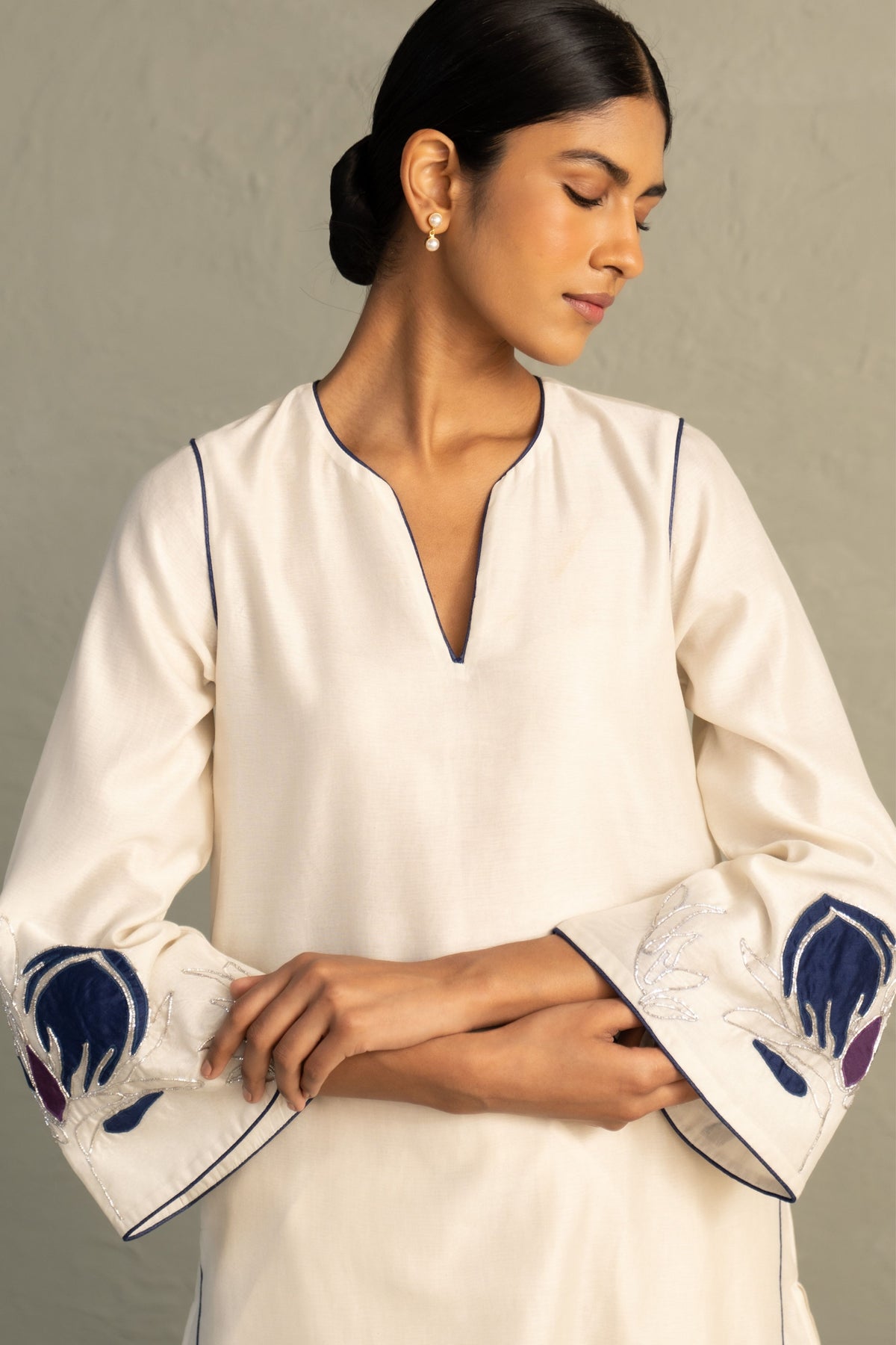 Blue Edit Lotus Kurta Set