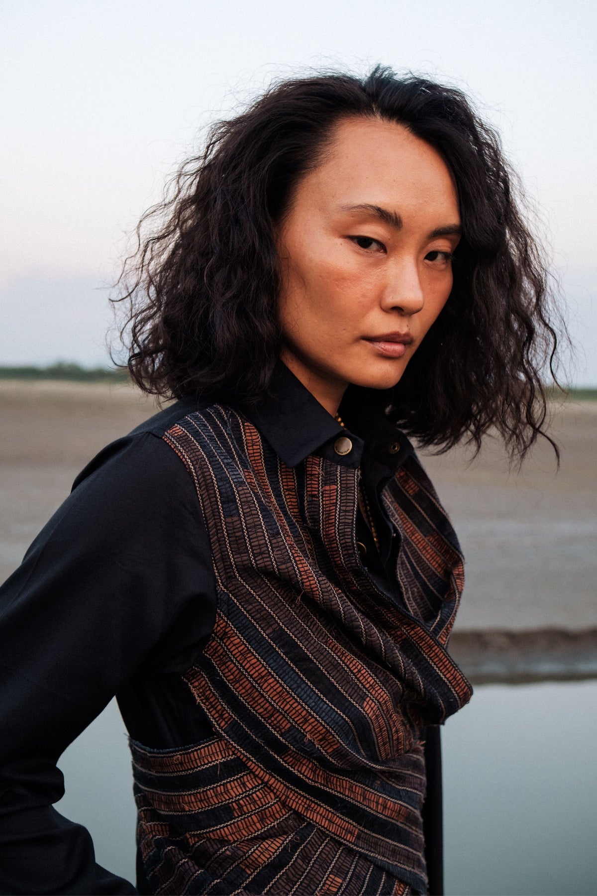Seattle Black Copper Wrap Dress