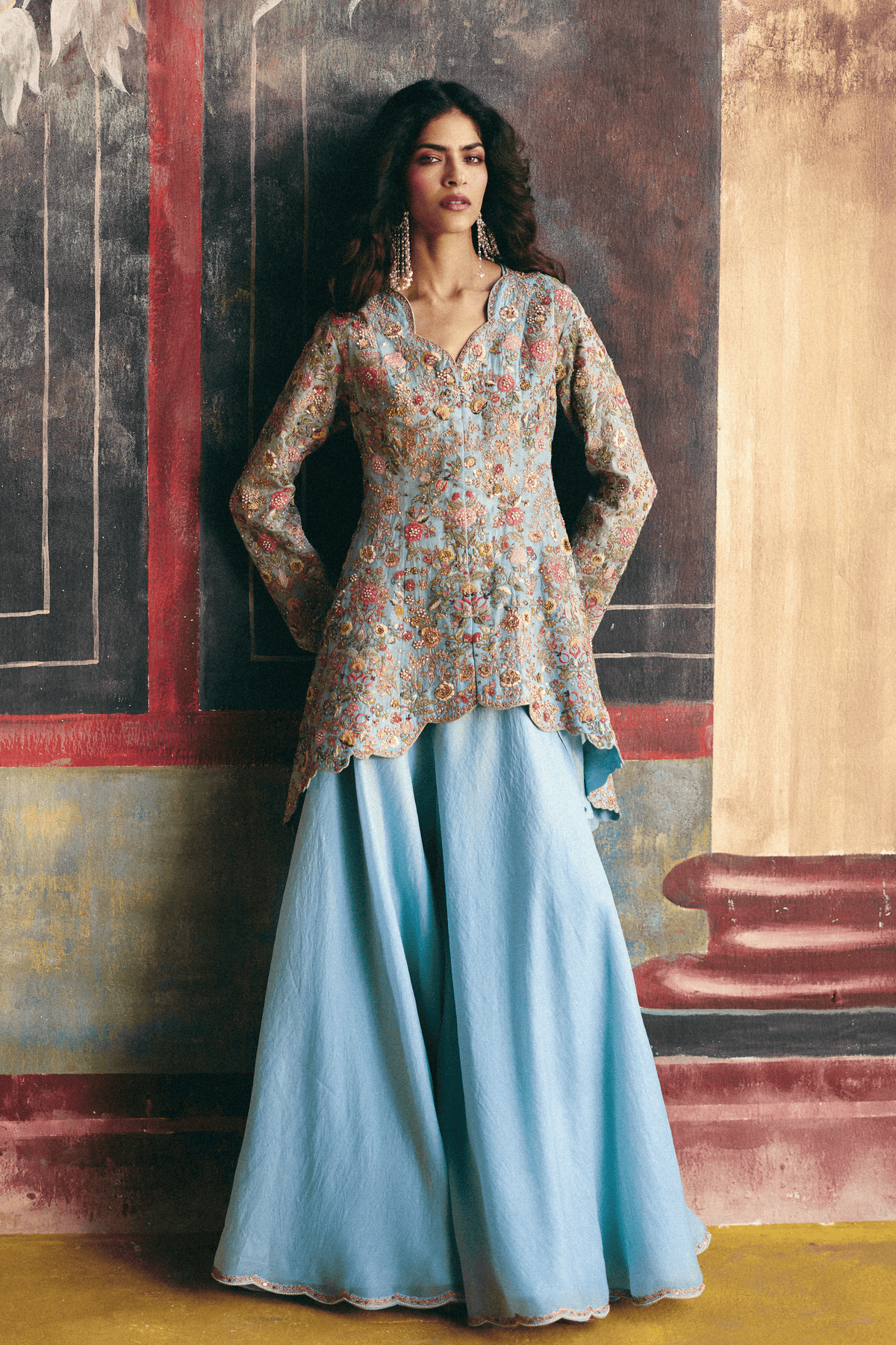 Aqua Peplum Set
