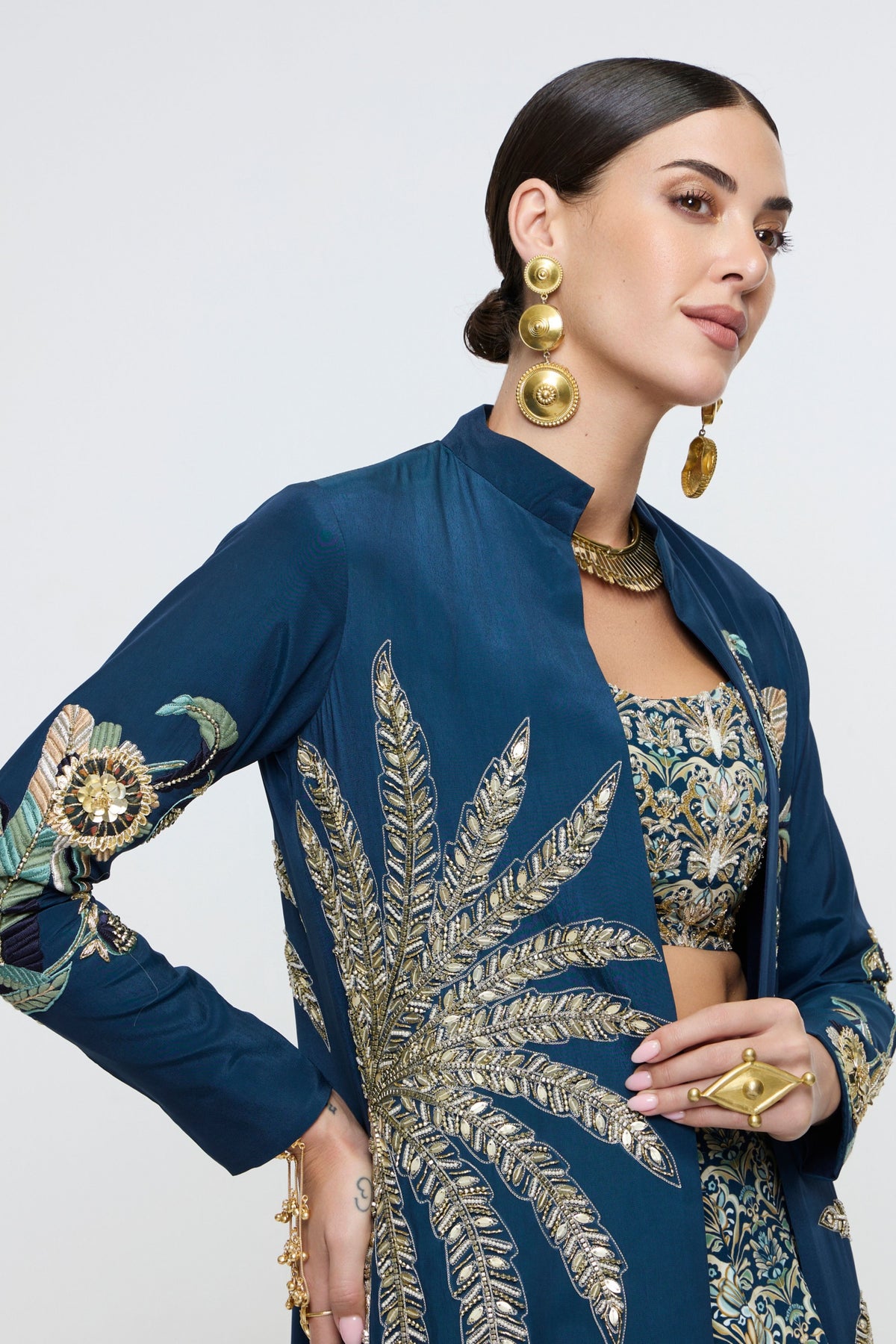 Neel Tropical Long Jacket Set