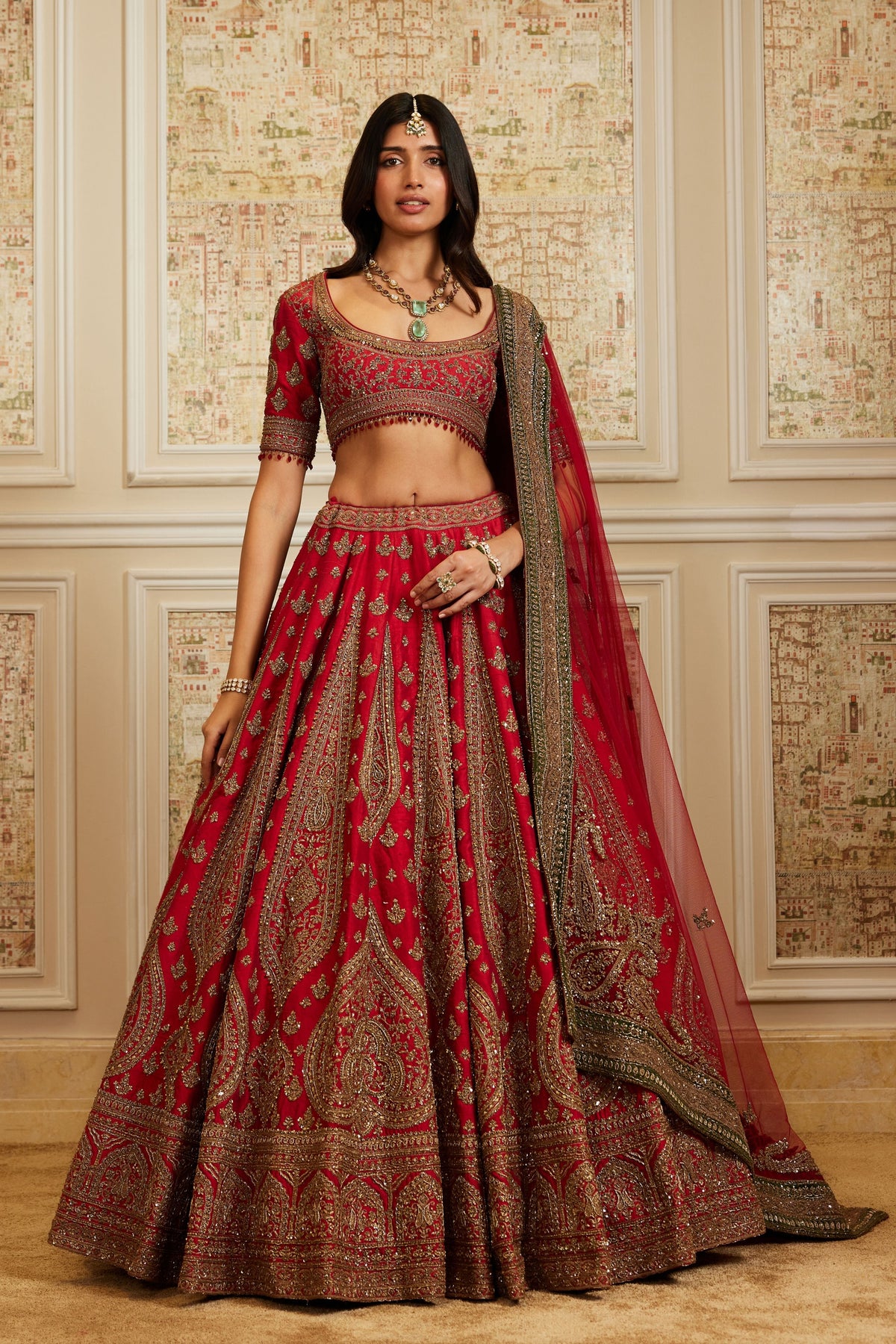 Safira Red Lehenga Set