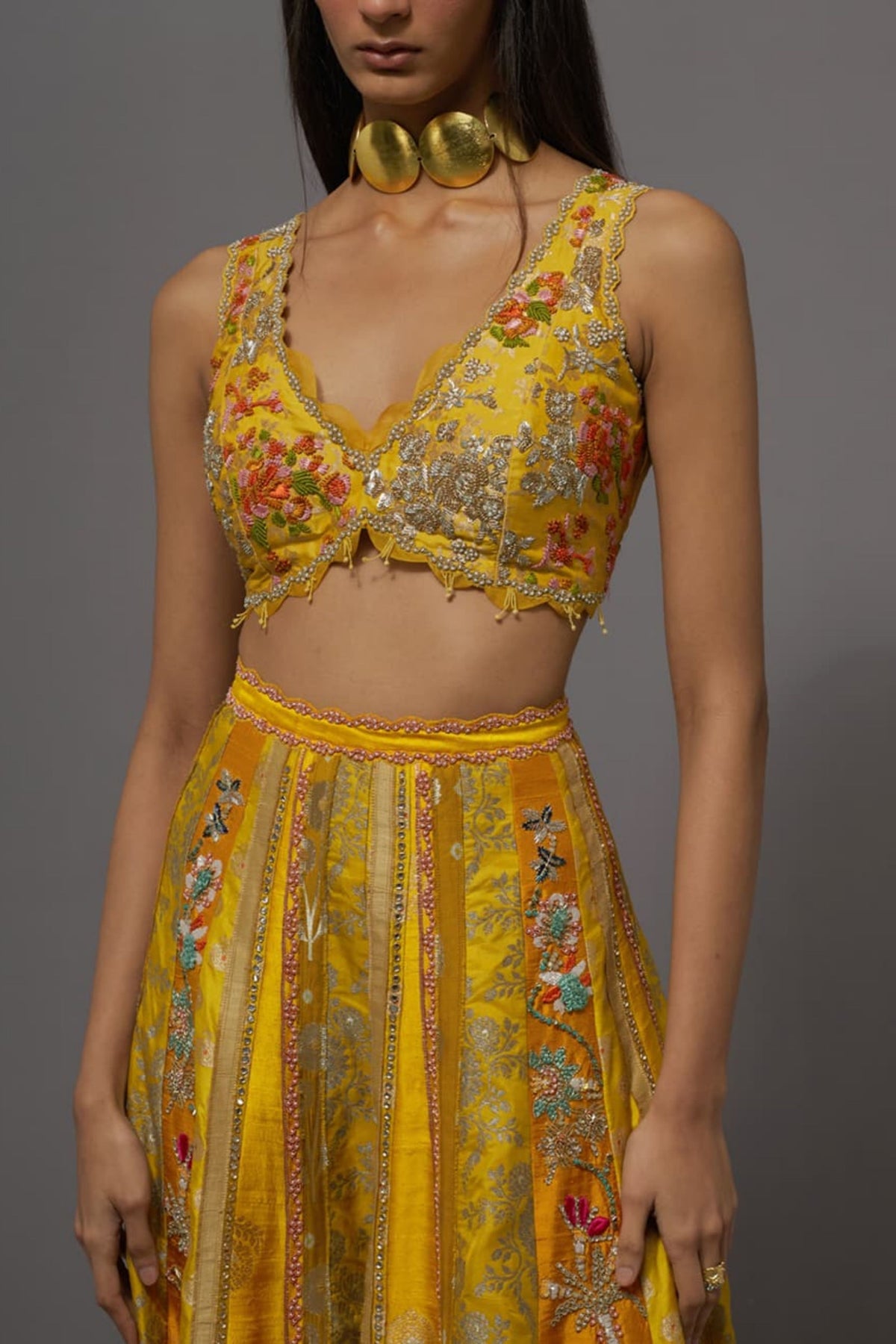 Yellow Embellished Sharara Set