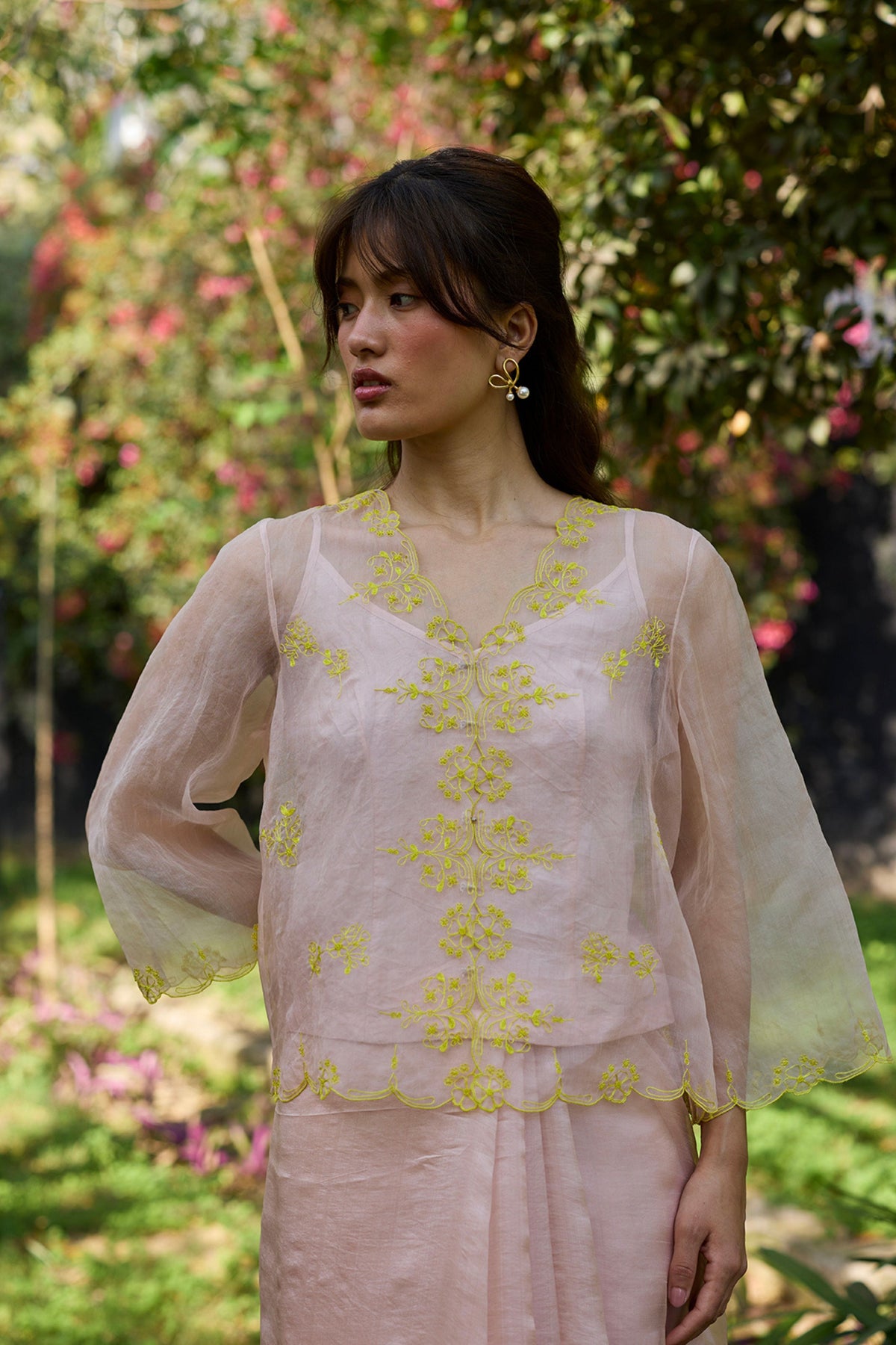 First Light Pink Embroidered Blouse