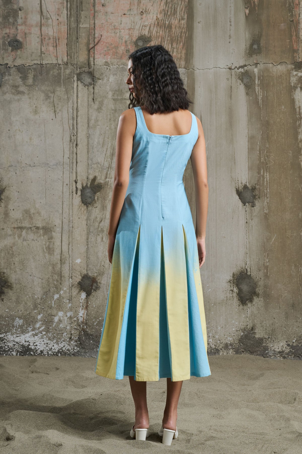 Soft Horizon Pleated Dress