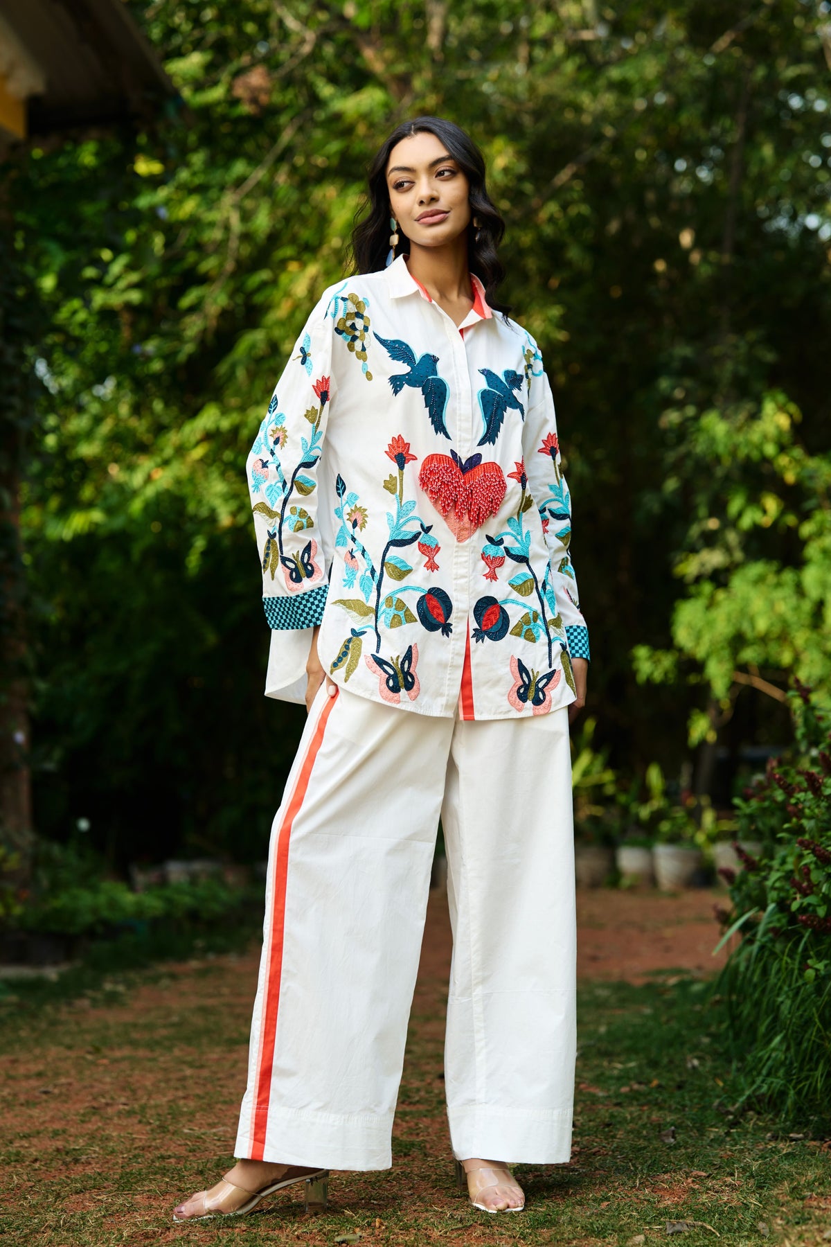 Nefeli Embroidered Shirt With Pants Set