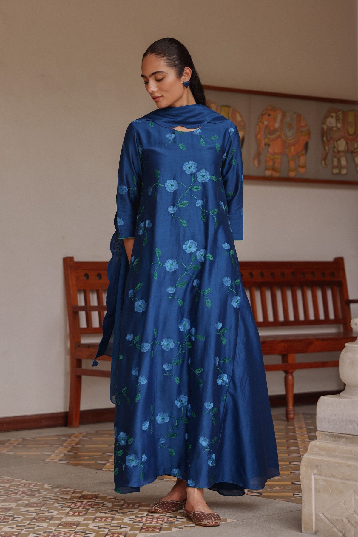 Indigo Bloom Kurta Set