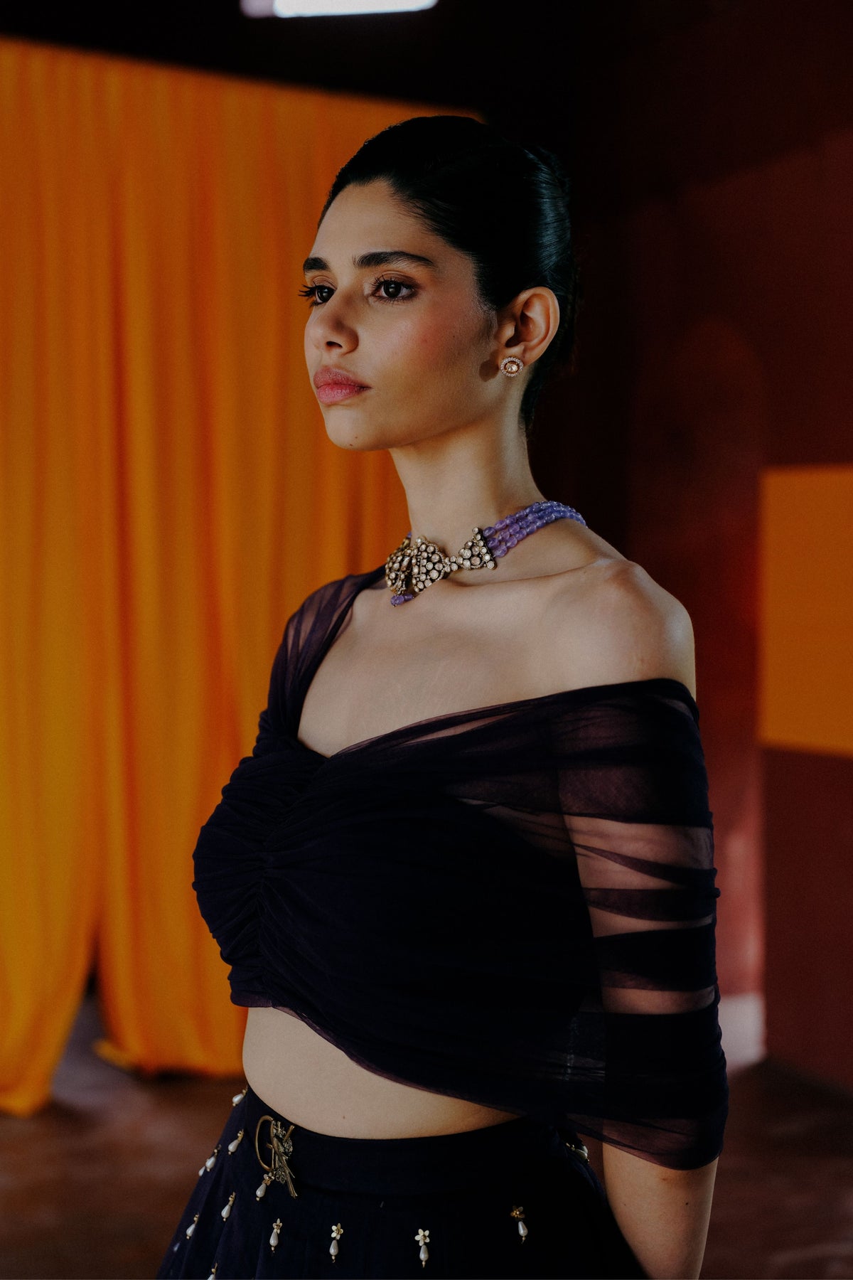 Violet Pearl Lehenga Set
