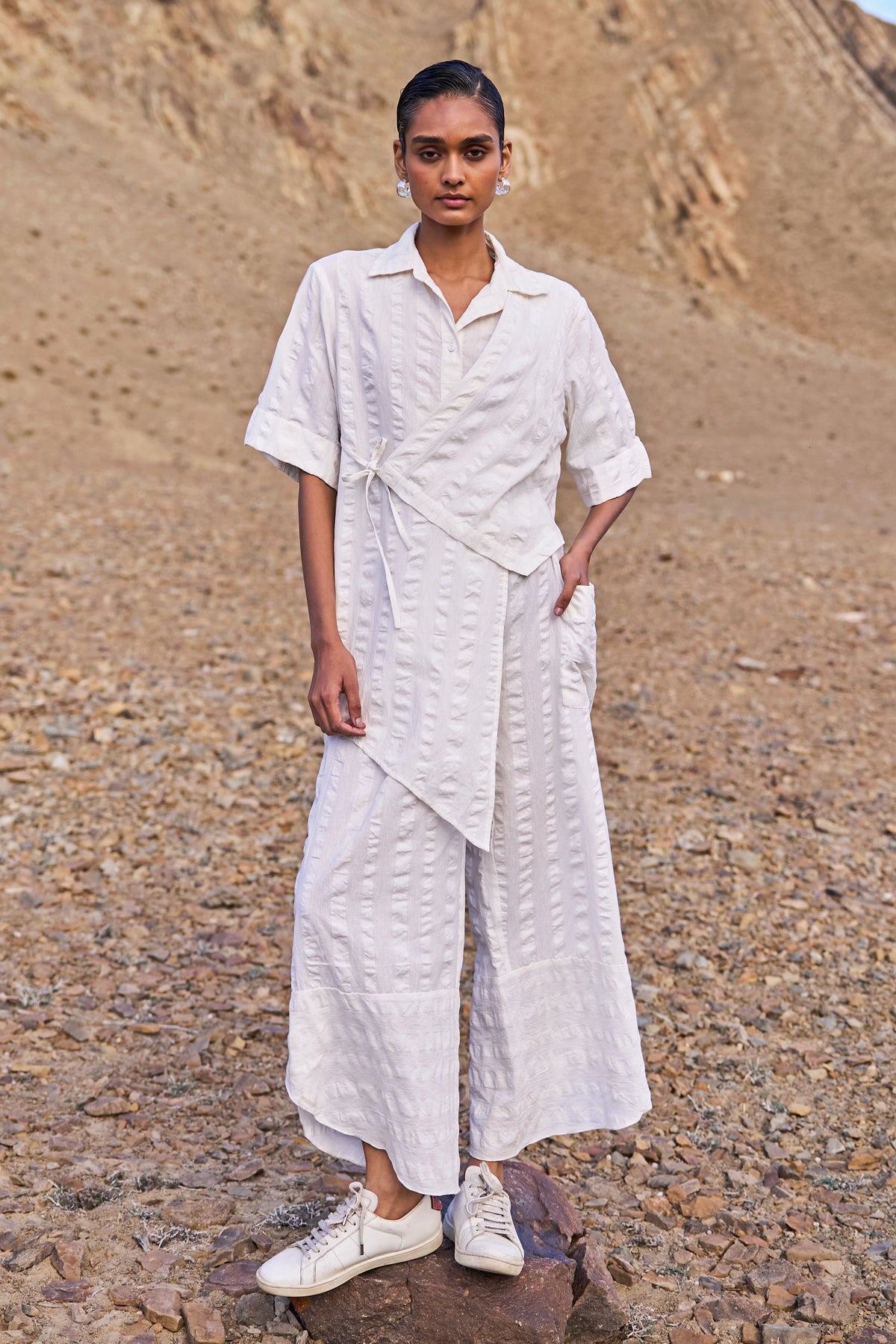 Asymmetric Hem Side-tie Set