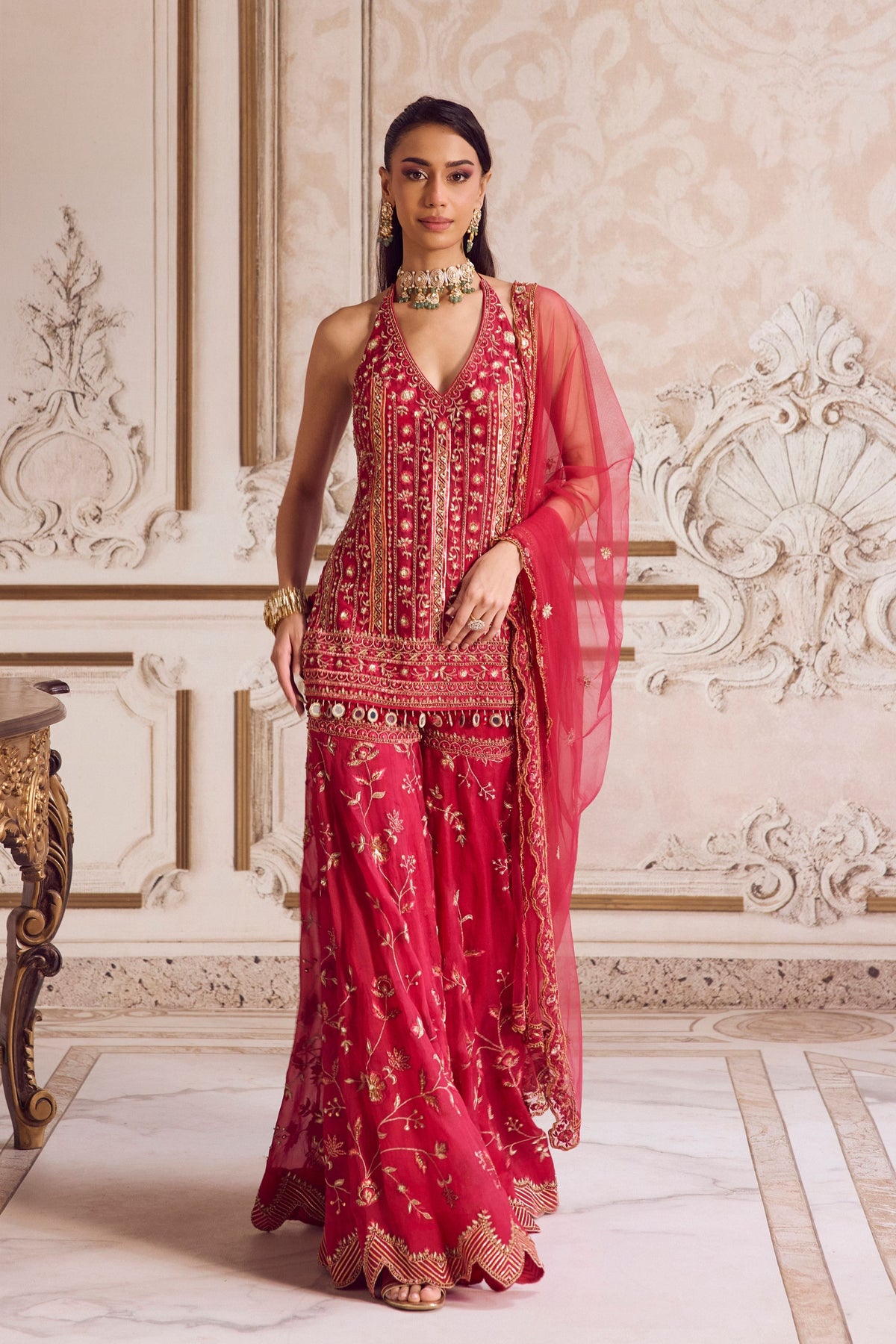 Magenta Sharara Set