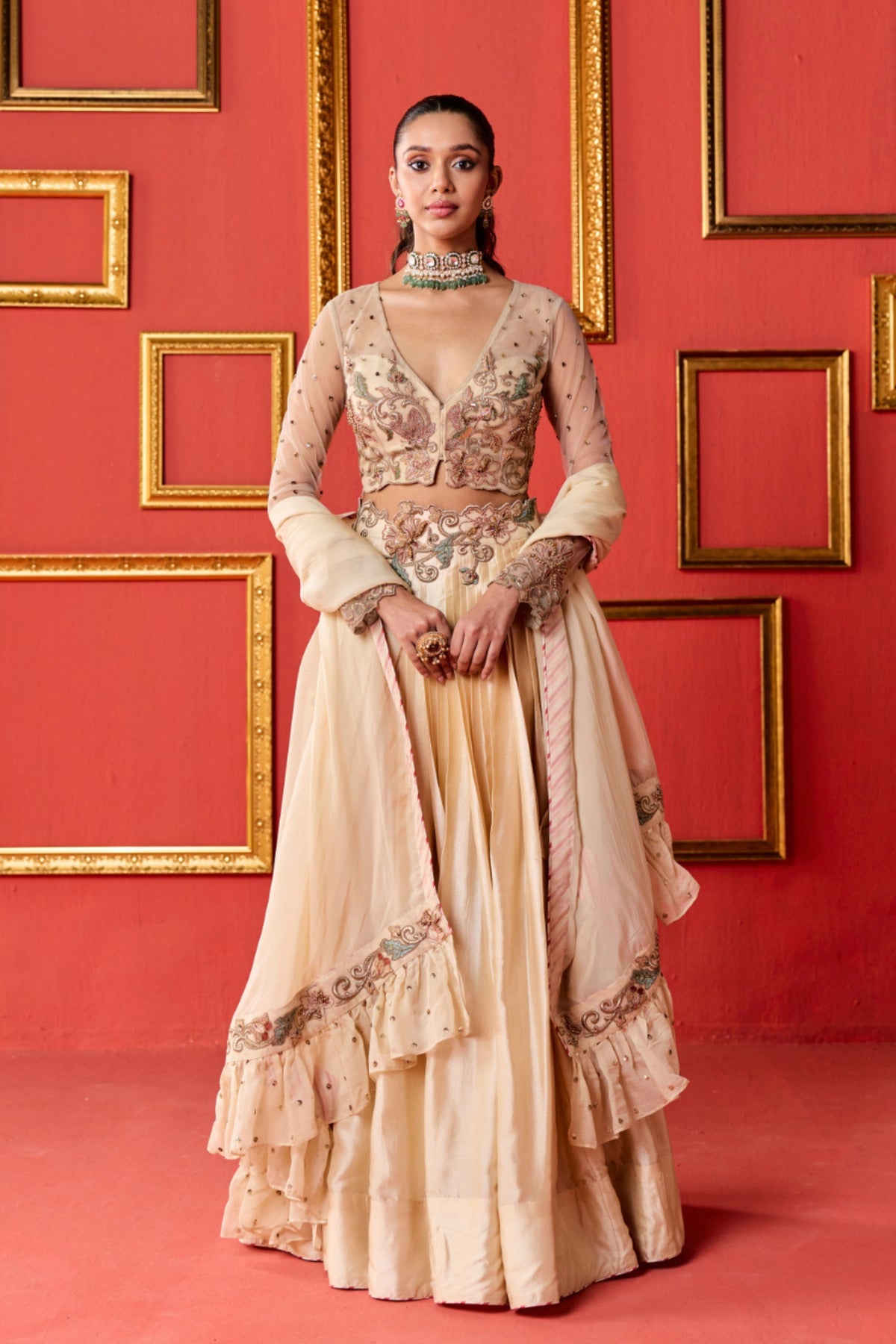 Sanvi Tussar Lehenga Set