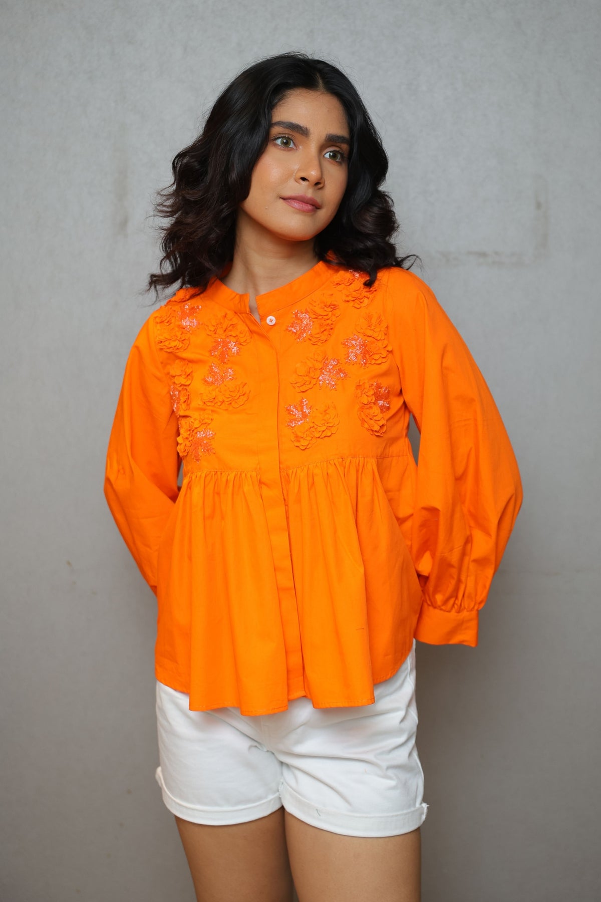 Maple Glow Yoke Orange Shirt