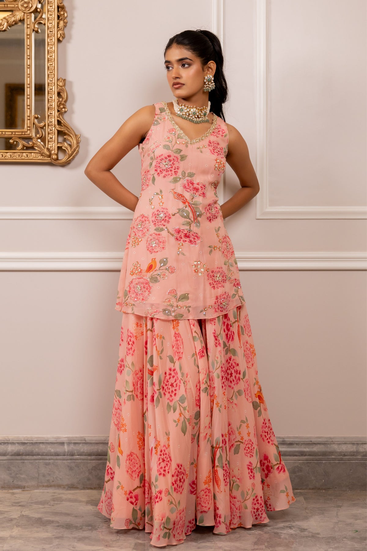 Missy Pink Sharara Set