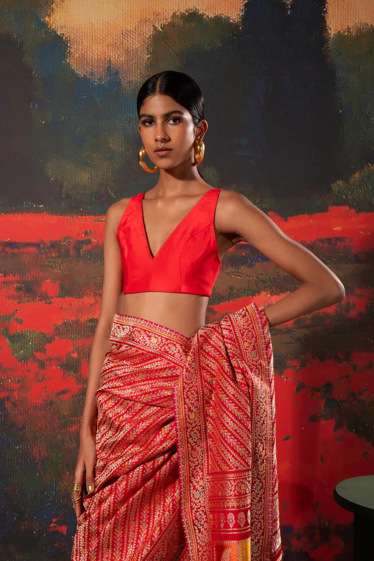 Handwoven Red Silk Saree