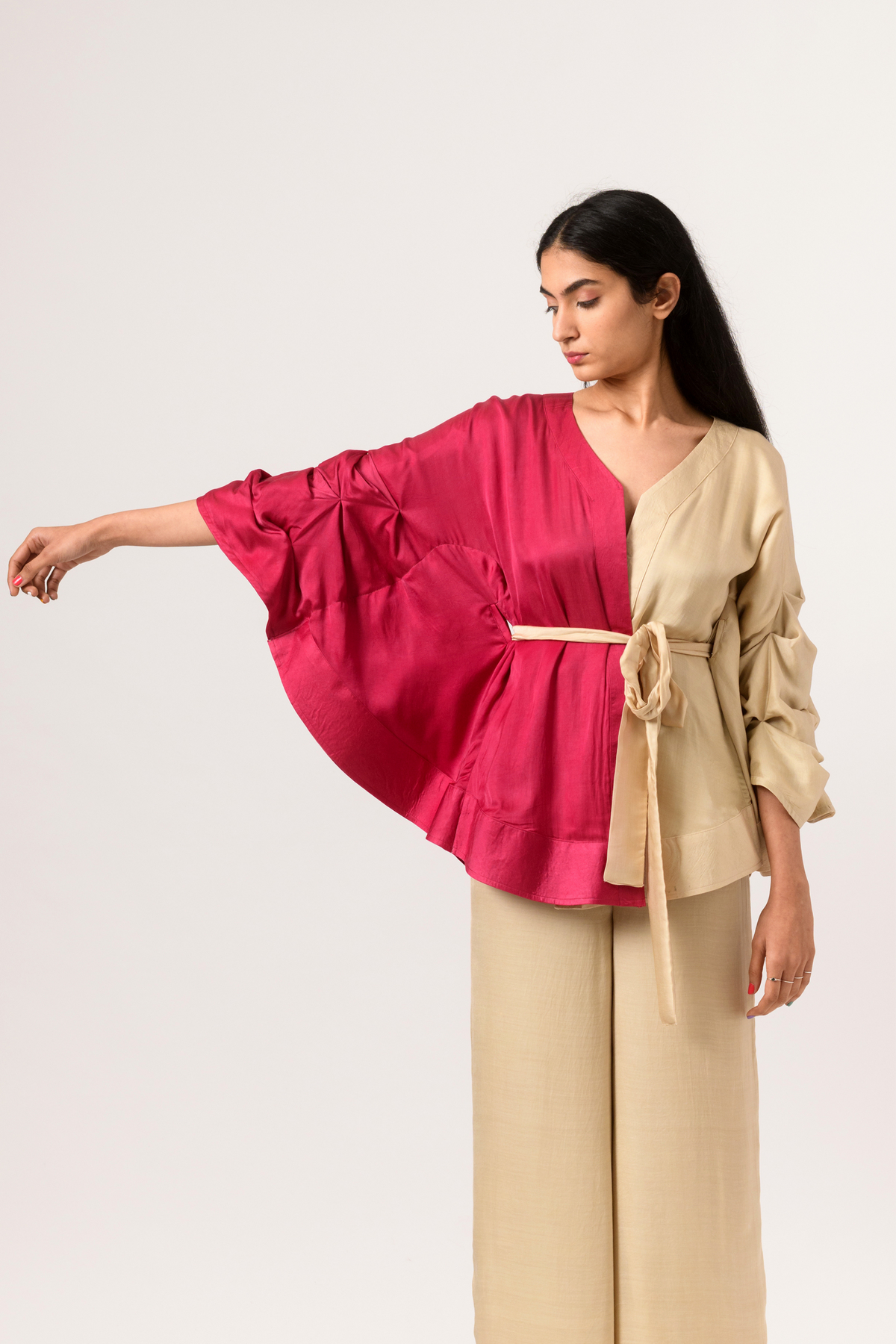 Wine ecru cape co-ord