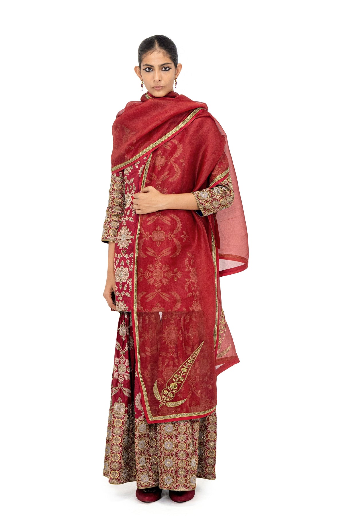 Kedli Maroon Dupatta